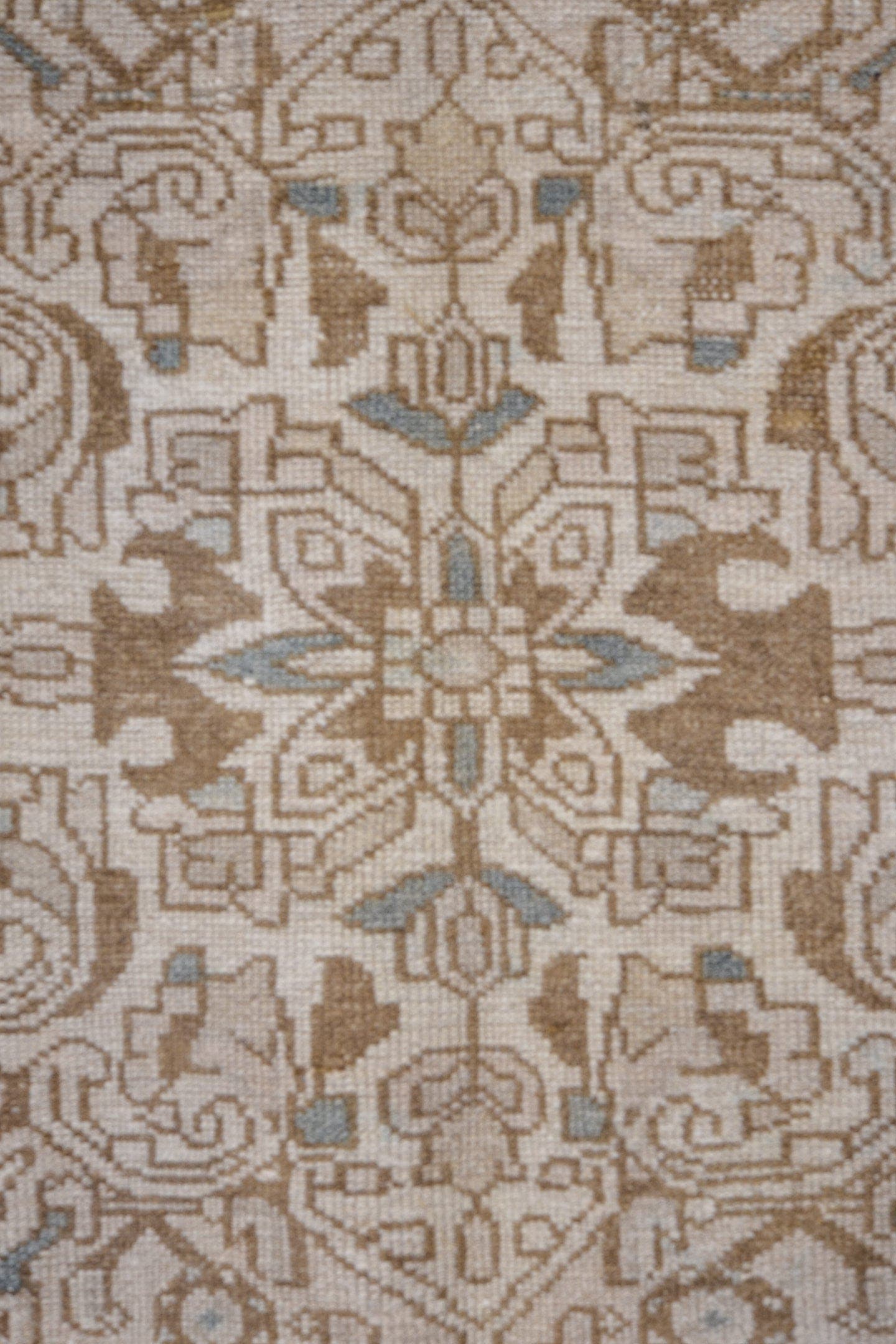 5' x 11' one-of-a-kind handmade antique Hamadan runner rug. Color palette: ivory, taupe, camel, brown, pale_blue, beige
