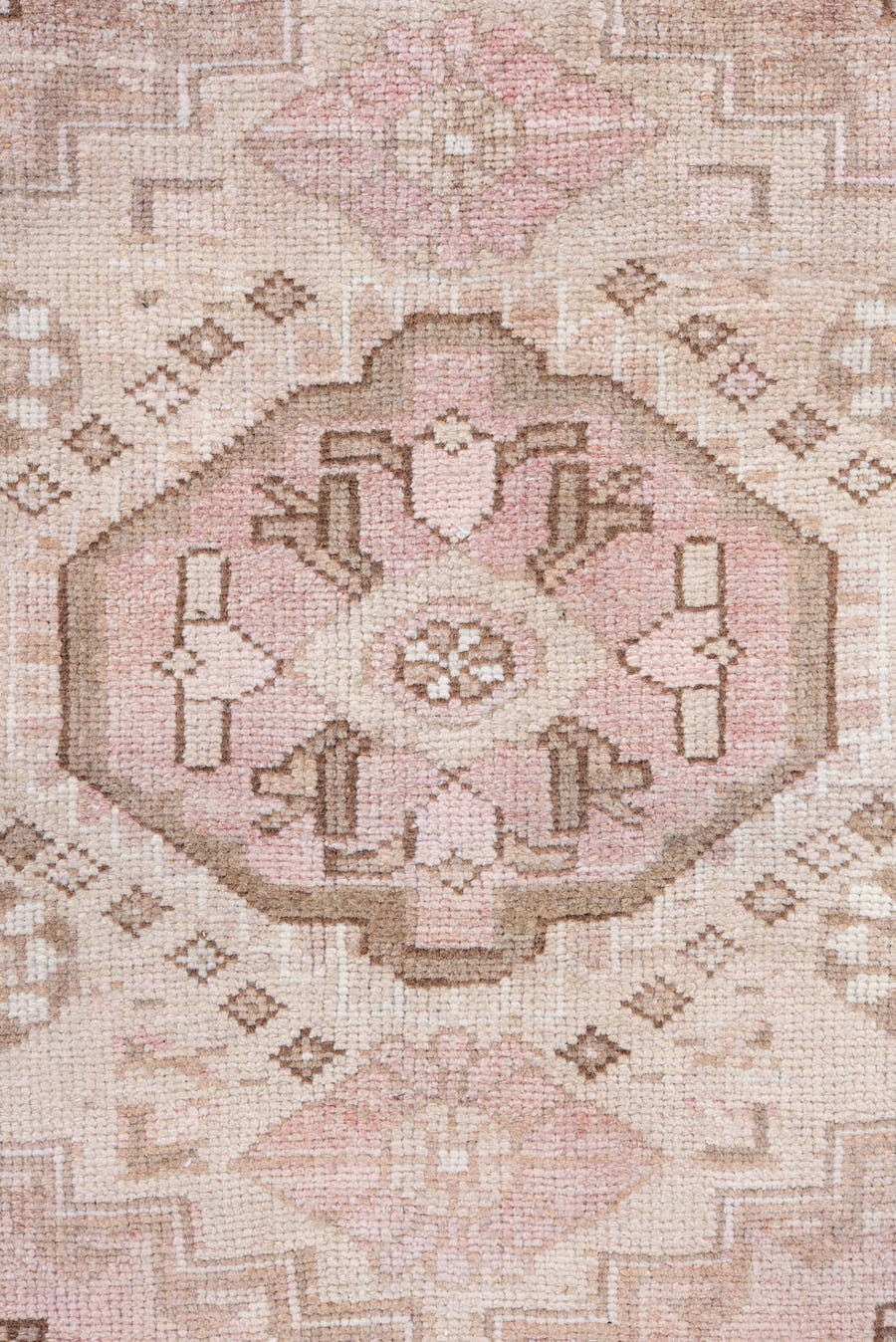 4' x 6' one-of-a-kind handmade antique Hamadan small size rug. Color palette: blush, ivory, taupe, camel, rose, beige, brown