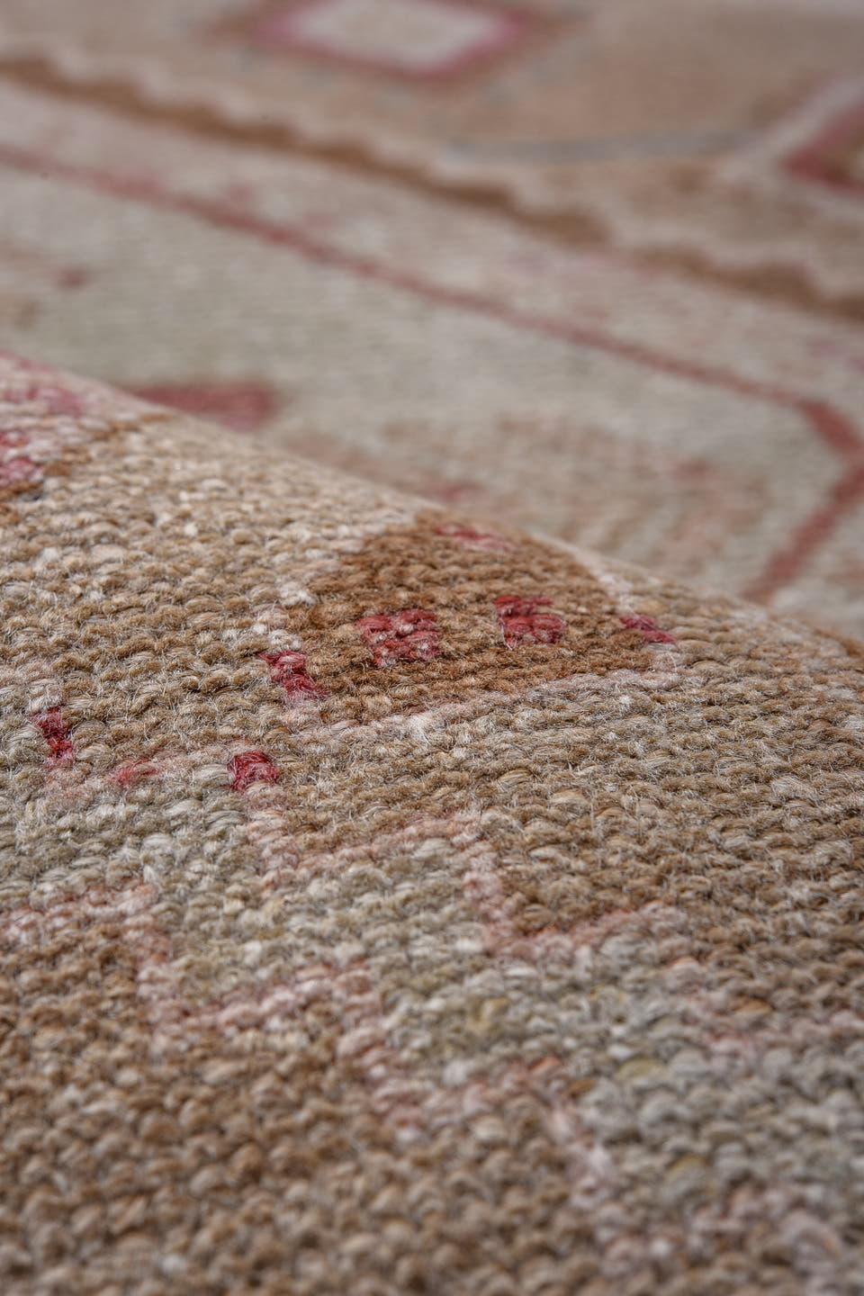 5' x 10' one-of-a-kind handmade antique Hamadan runner rug. Color palette: camel, rose, ivory, rust, taupe, sky blue, brown