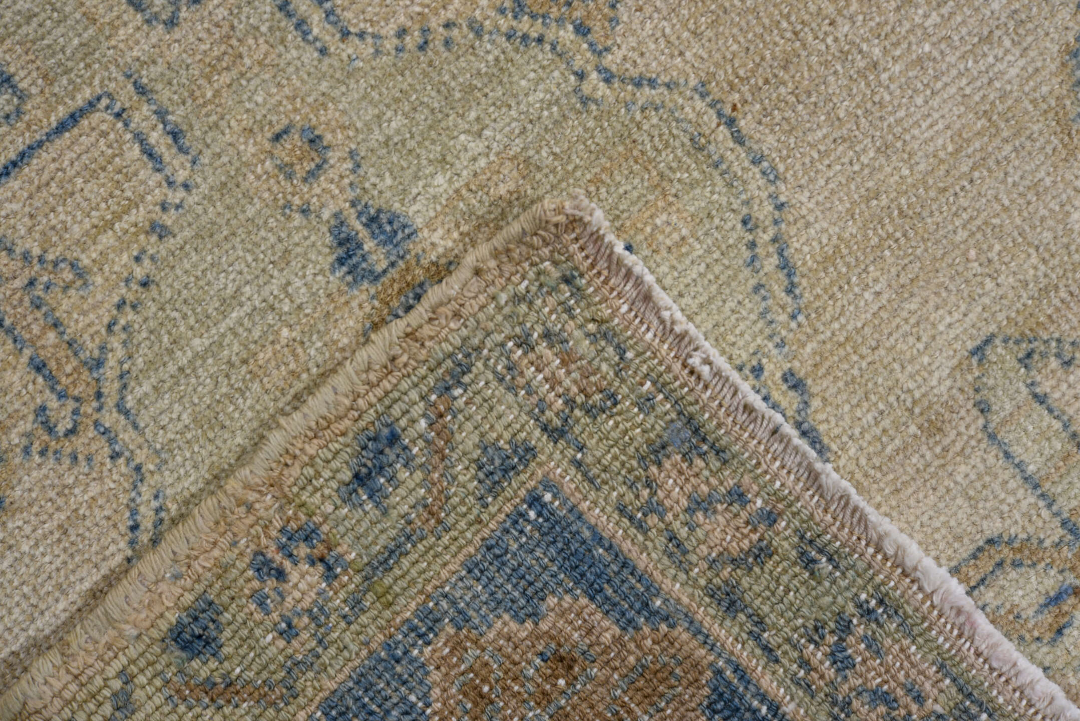 4' x 7' one-of-a-kind handmade vintage Afshar rug. Color palette: blue, brown, dark gray, fiord, gainsboro, gray, light gray