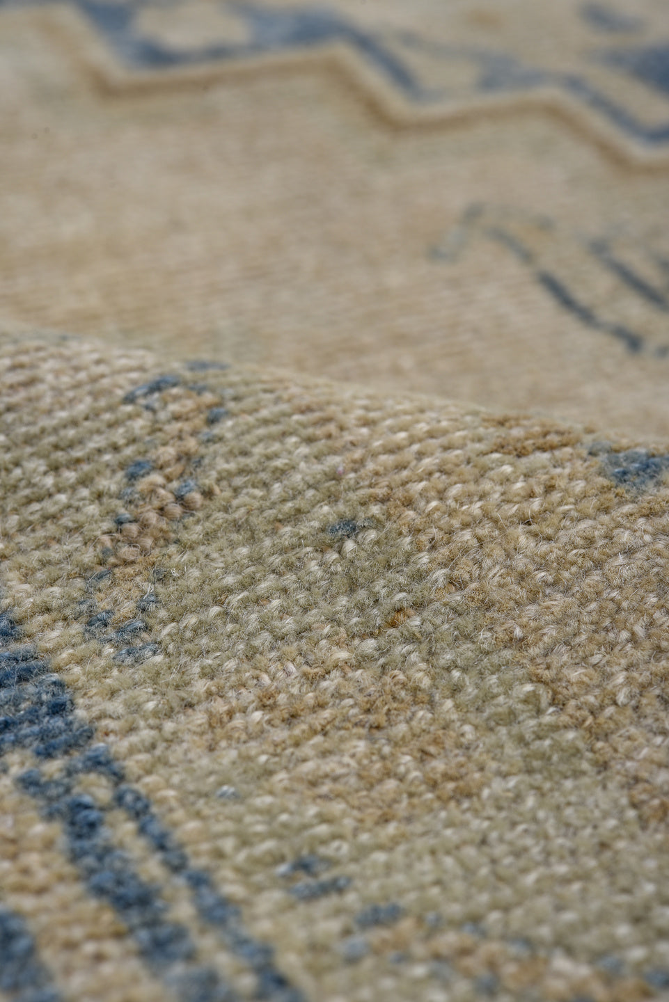 4' x 7' one-of-a-kind handmade vintage Afshar rug. Color palette: blue, brown, dark gray, fiord, gainsboro, gray, light gray