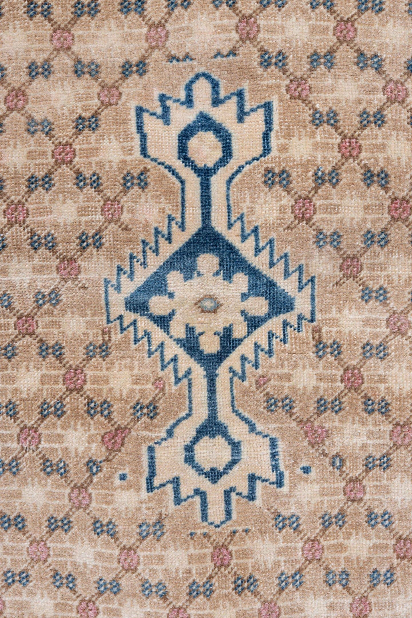 3' x 4' one-of-a-kind handmade vintage Hamadan small size rug. Color palette: ivory, light blue, beige, taupe, camel, rose