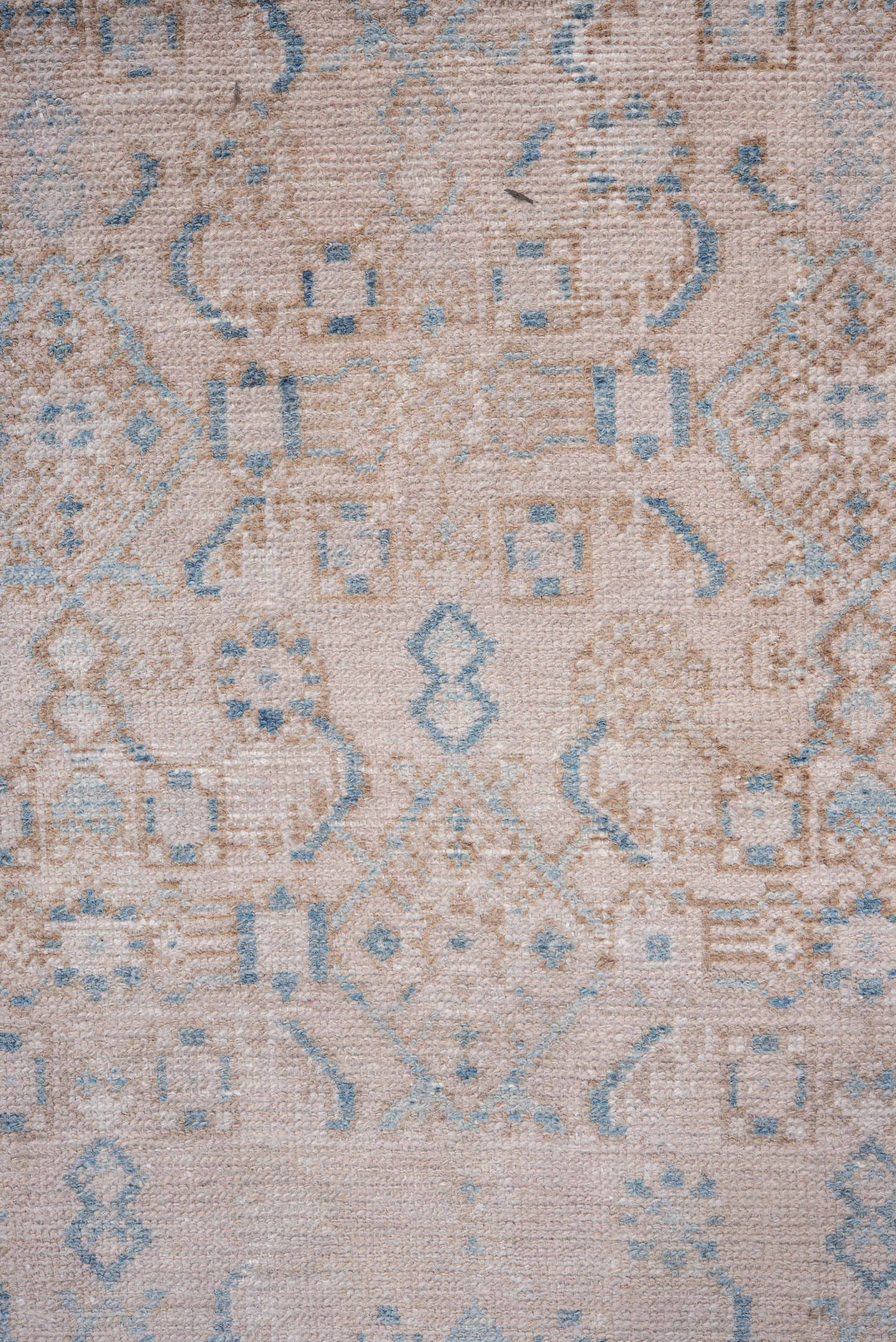 2' x 13' one-of-a-kind handmade vintage Hamadan runner rug. Color palette: ivory, pale blue, beige, taupe, light blue, gray