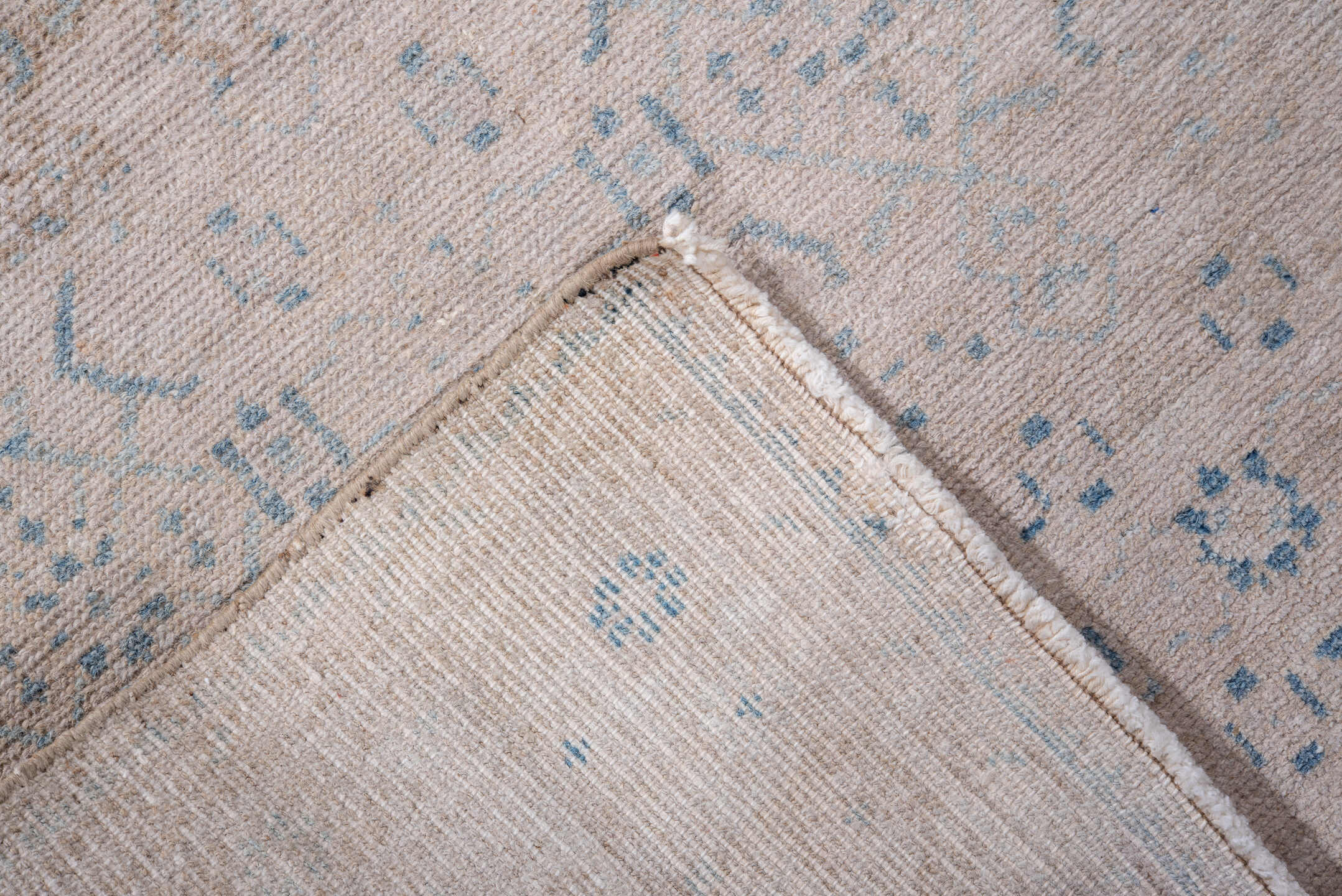 2' x 13' one-of-a-kind handmade vintage Hamadan runner rug. Color palette: ivory, pale blue, beige, taupe, light blue, gray