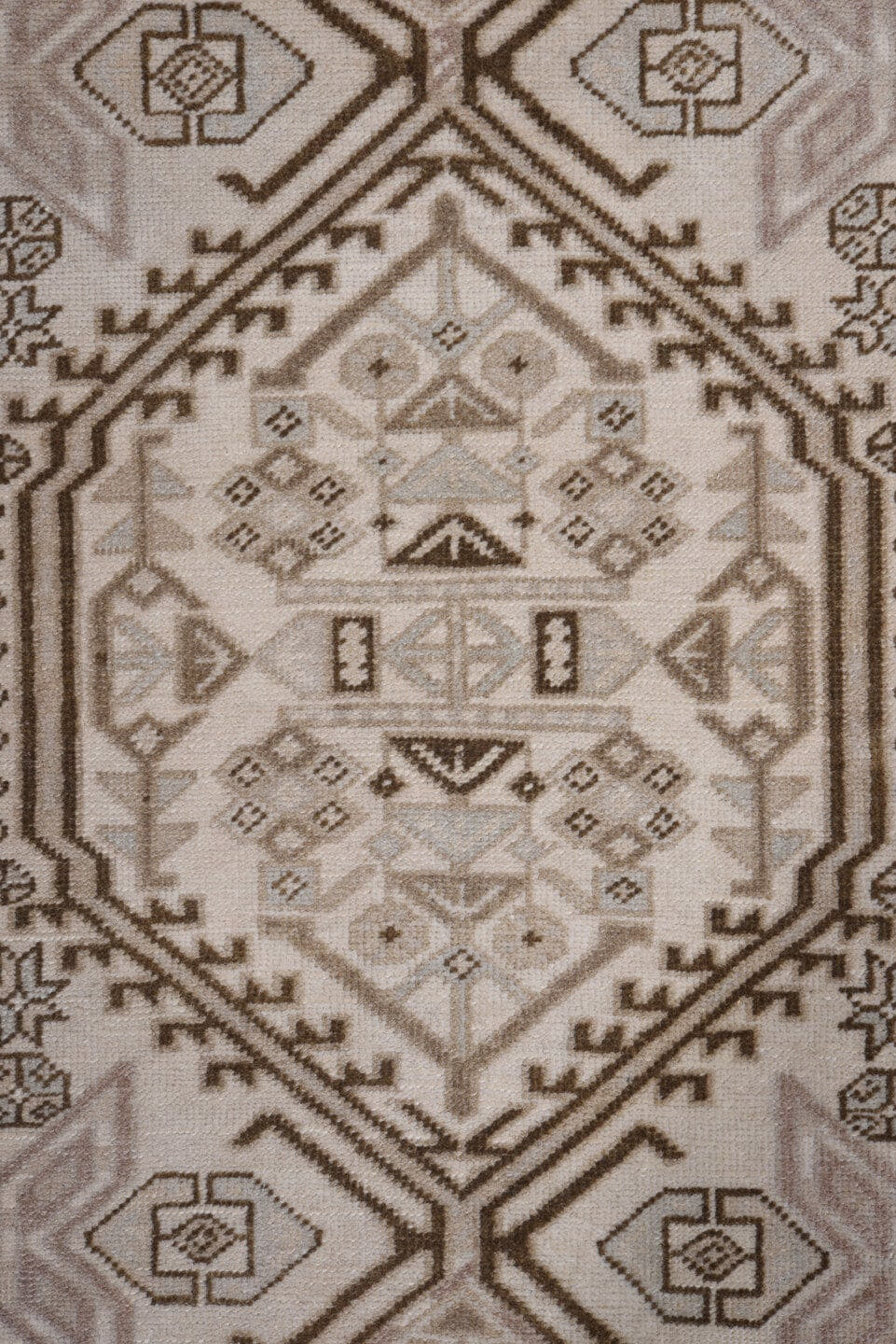 2' x 10' one-of-a-kind handmade antique Sarab runner rug. Color palette: taupe, ivory, brown, camel, rose, charcoal, beige