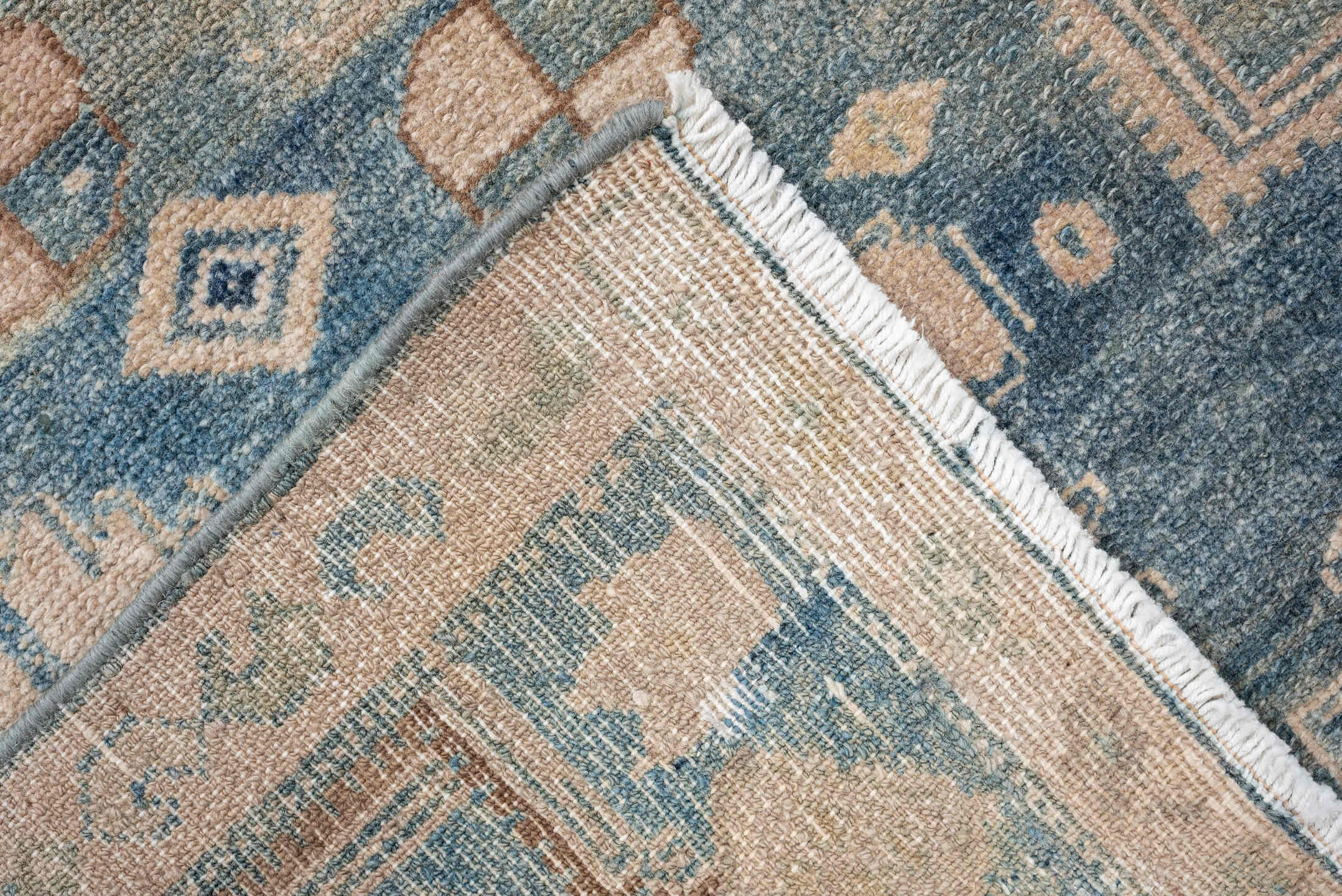 2' x 10' one-of-a-kind handmade antique Sarab runner rug. Color palette: taupe, ivory, brown, camel, rose, charcoal, beige