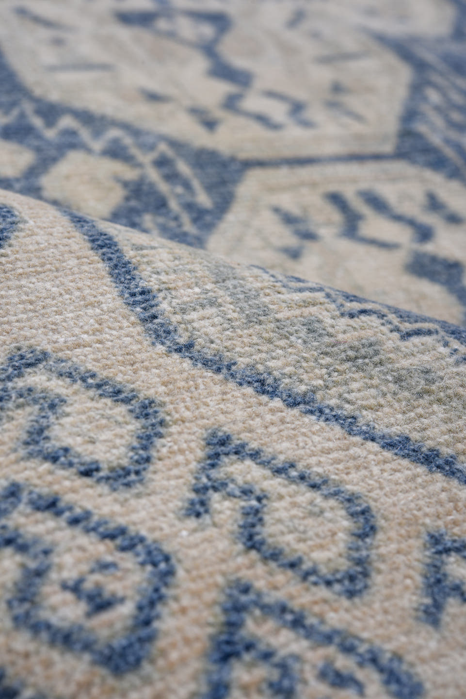 4' x 5' one-of-a-kind handmade antique Afshar small size rug. Color palette: ivory, indigo, slate, cream, pale blue, purple