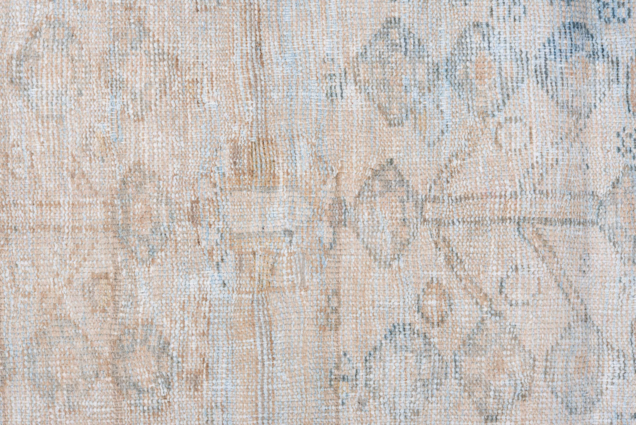 4' x 6' one-of-a-kind handmade vintage Mahal small size rug. Color palette: ivory, pale blue, beige, taupe, cream