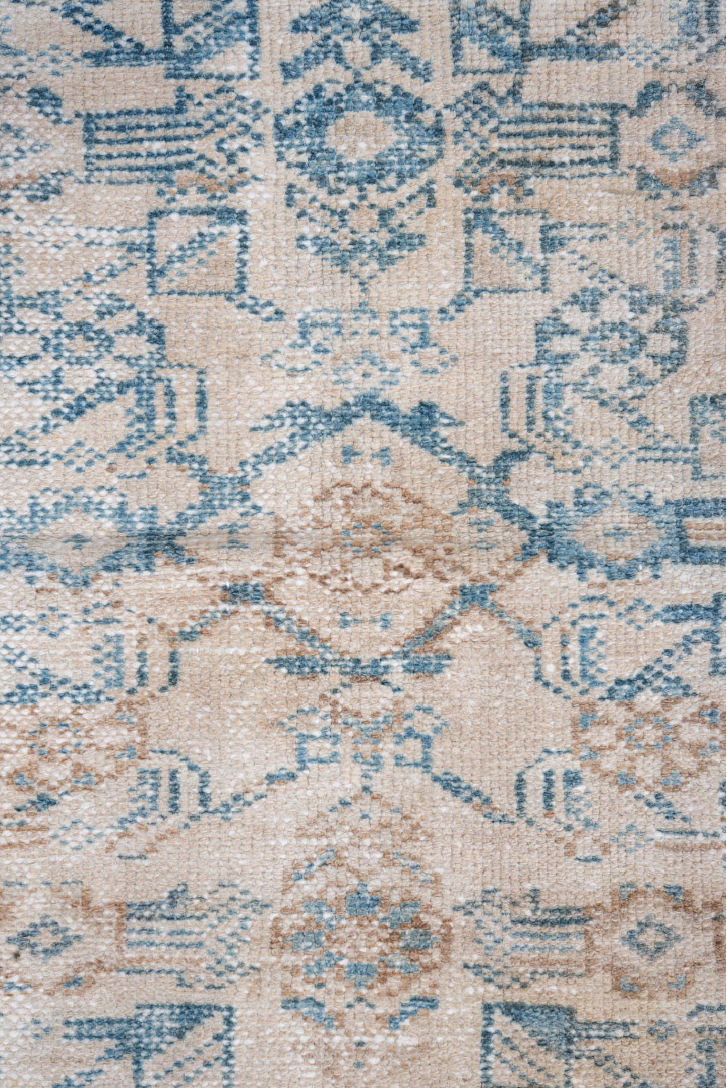 4' x 6' one-of-a-kind handmade vintage Hamadan small size rug. Color palette: ivory, sky blue, beige, taupe, camel