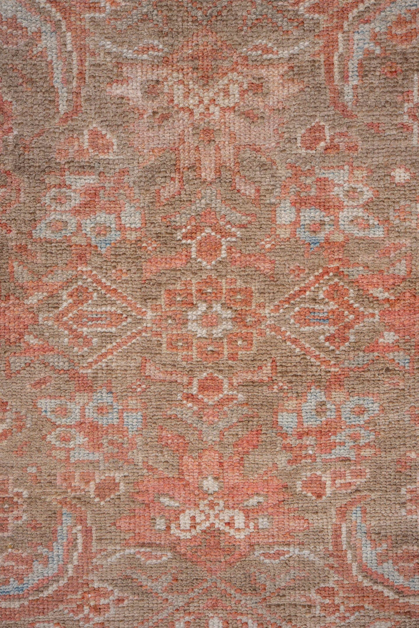 3' x 13' one-of-a-kind handmade vintage Hamadan runner rug. Color palette: taupe, salmon, ivory, pale blue, rose, beige