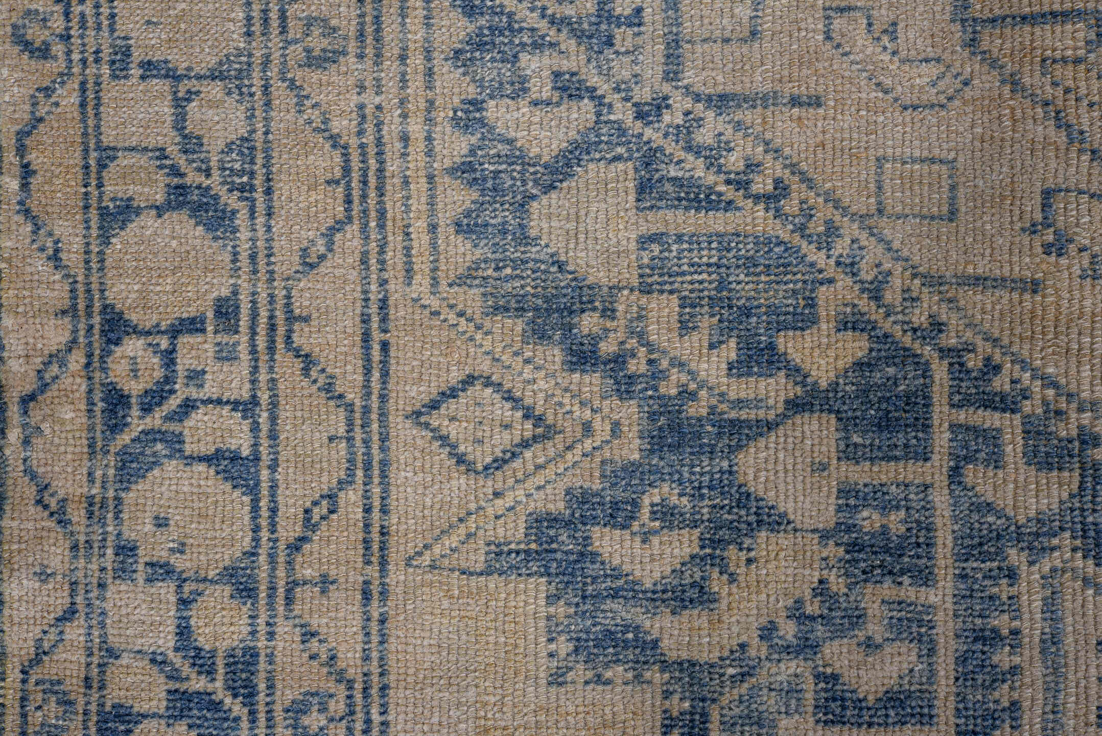 4' x 7' one-of-a-kind handmade antique Hamadan rug. Color palette: ivory, denim, slate, taupe, blue, gray, beige