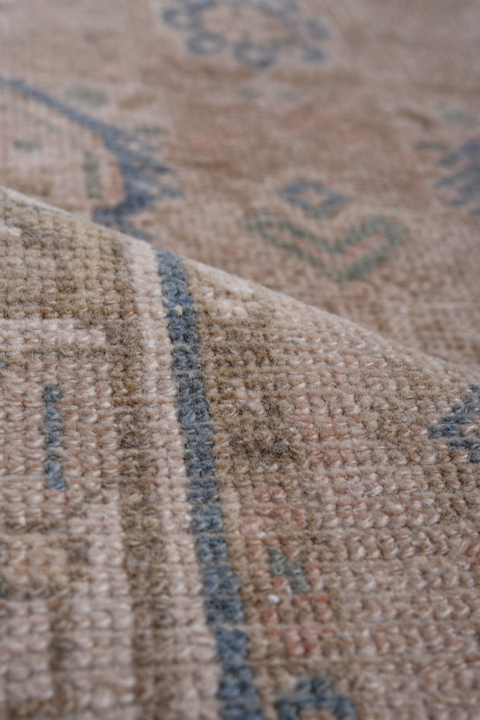 2' x 9' one-of-a-kind handmade antique Hamadan runner rug. Color palette: taupe, ivory, blue, beige, camel, slate, gray