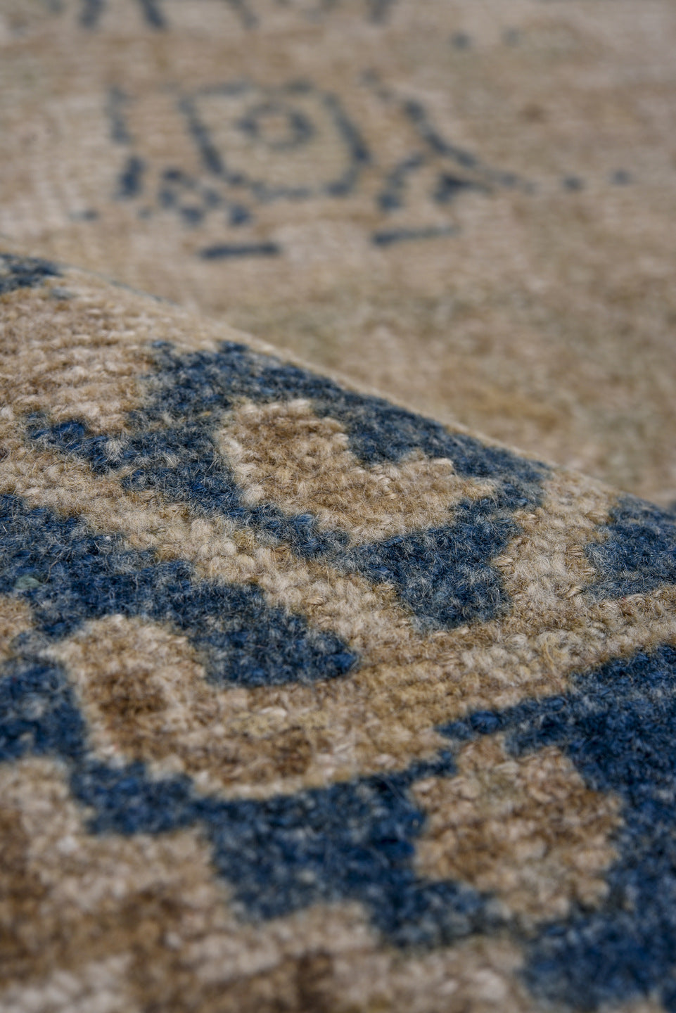 2' x 5' one-of-a-kind handmade vintage Hamadan small size rug. Color palette: arapawa, blue, brown, dark gray, dim gray
