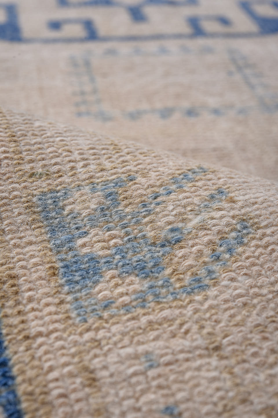 2' x 10' one-of-a-kind handmade antique Sarab runner rug. Color palette: ivory, blue, beige, camel, taupe, gray