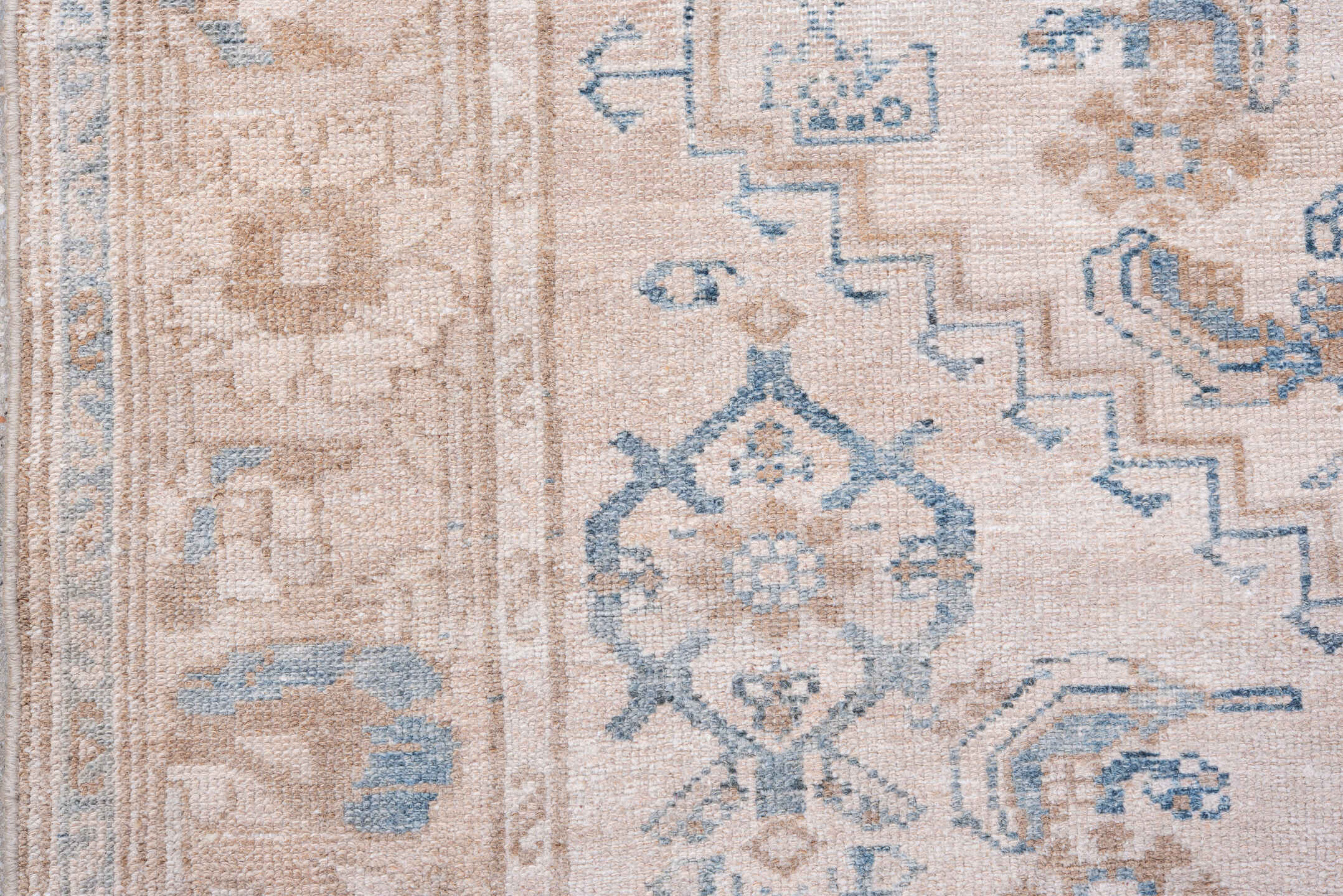4' x 6' one-of-a-kind handmade vintage Malayer rug. Color palette: ivory, taupe, sky_blue, beige, camel, gray, light blue