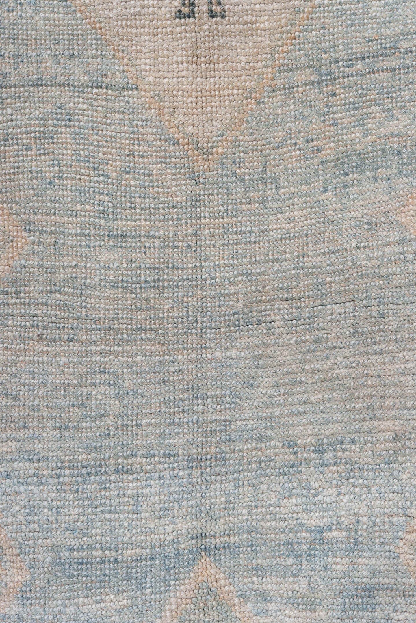 4' x 6' one-of-a-kind handmade antique Gabbe small size rug. Color palette: ivory, pale blue, slate, taupe, light blue, gray
