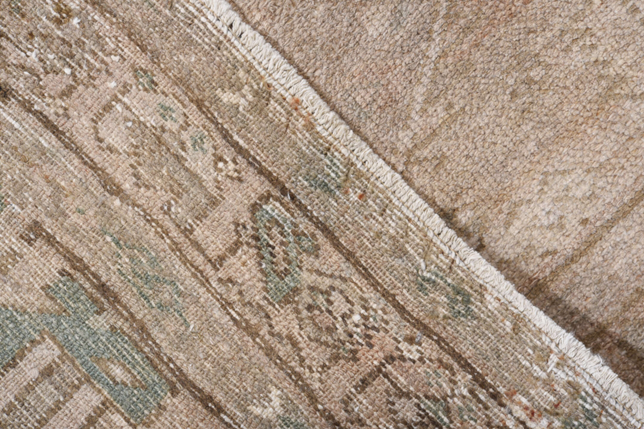 3' x 6' one-of-a-kind handmade antique Hamadan rug. Color palette: beige, taupe, ivory, camel, sand, gray