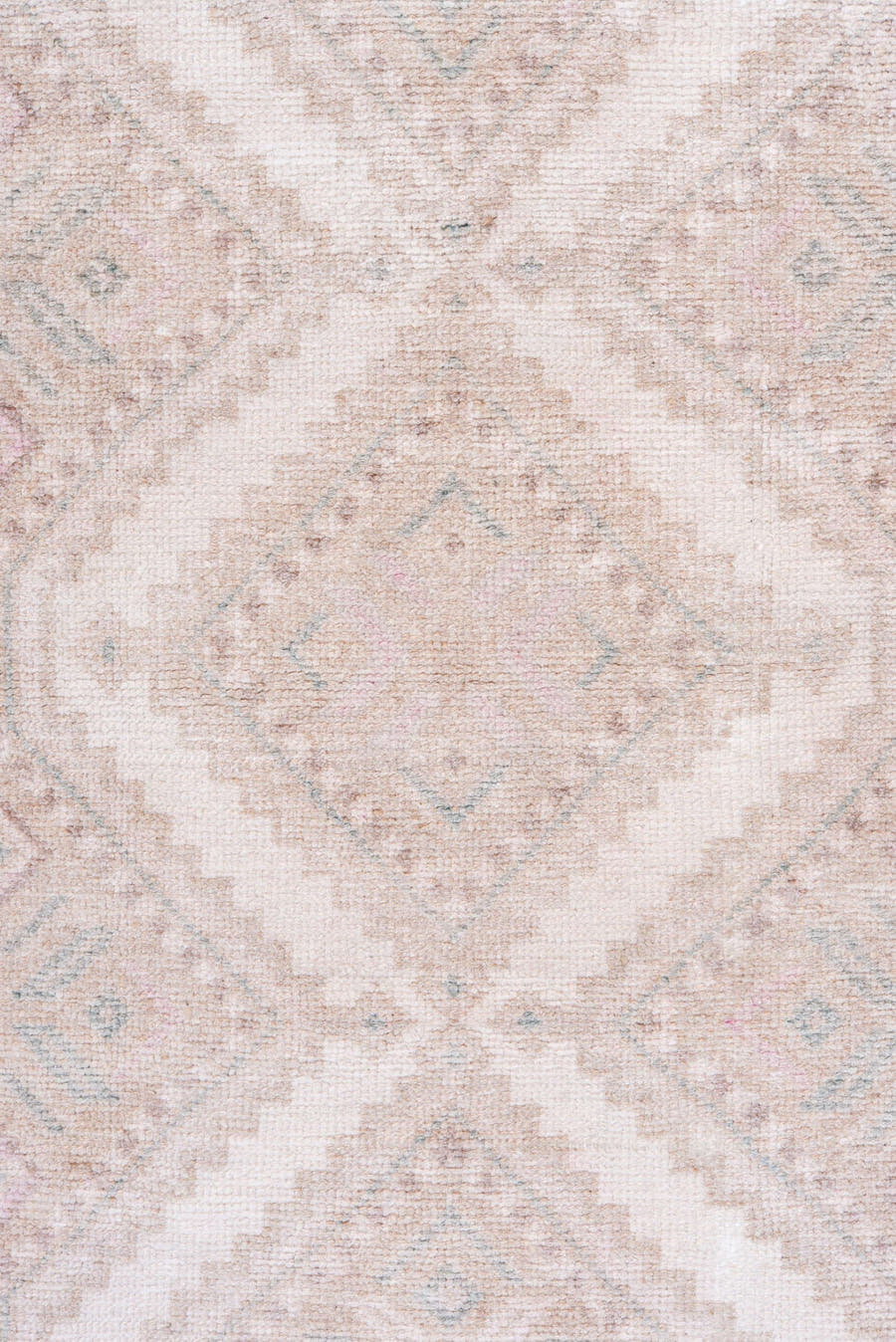 2' x 8' one-of-a-kind handmade antique Hamadan runner rug. Color palette: ivory, blush, taupe, pale blue, sand, pink, beige