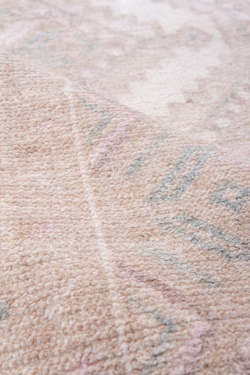 2' x 8' one-of-a-kind handmade antique Hamadan runner rug. Color palette: ivory, blush, taupe, pale blue, sand, pink, beige