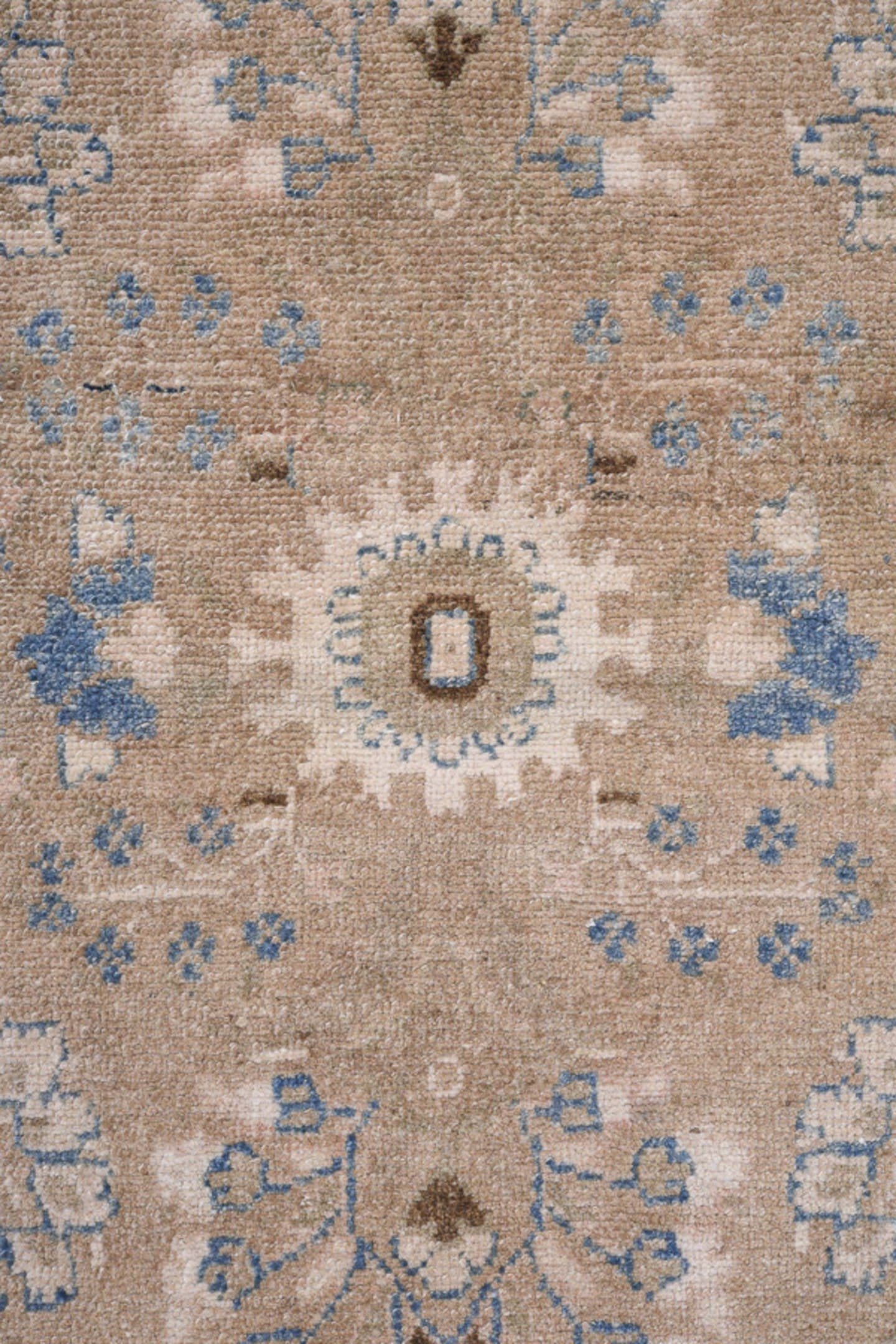 2' x 7' one-of-a-kind handmade antique Hamadan runner rug. Color palette: taupe, ivory, powder blue, beige, brown, gray