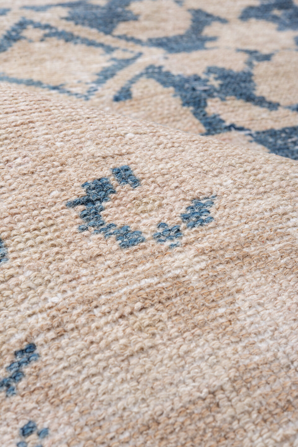 4' x 6' one-of-a-kind handmade antique Hamadan small size rug. Color palette: ivory, blue, beige, camel