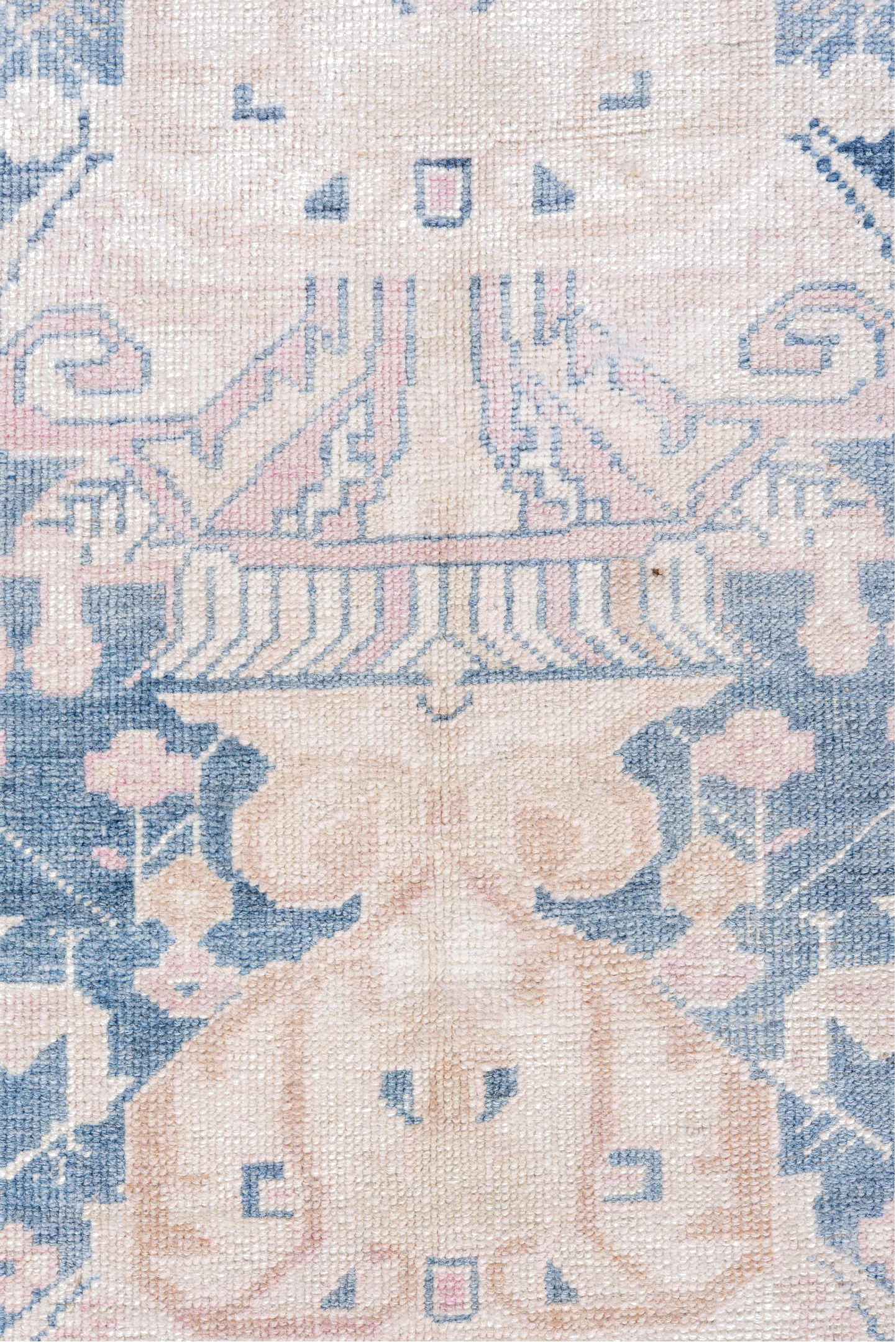 2' x 9' one-of-a-kind handmade vintage Anatolian runner rug. Color palette: blue, fiord, gainsboro, gray, light blue