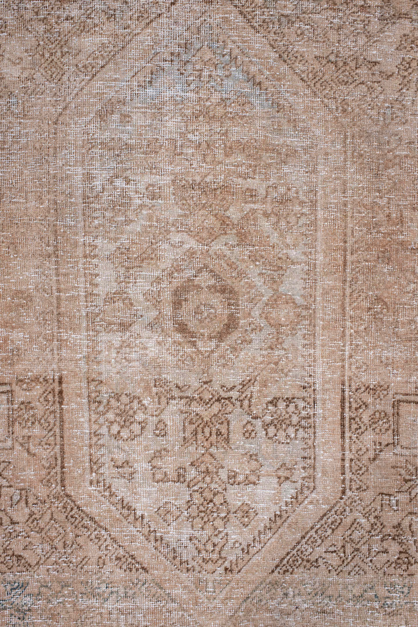 2' x 4' one-of-a-kind handmade vintage Sarouk small size rug. Color palette: camel, ivory, taupe, beige, sage, gray, green