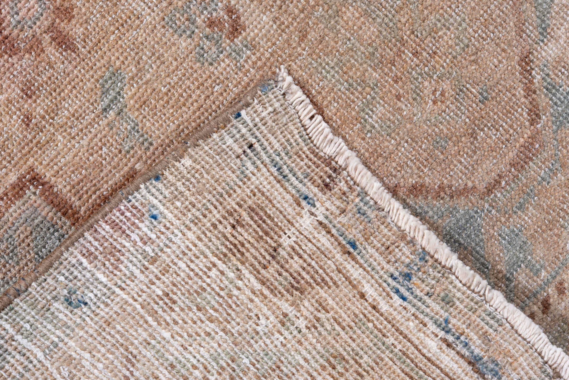 3' x 5' one-of-a-kind handmade antique Sarouk small size rug. Color palette: ivory, blush, dusty rose, pale blue, taupe