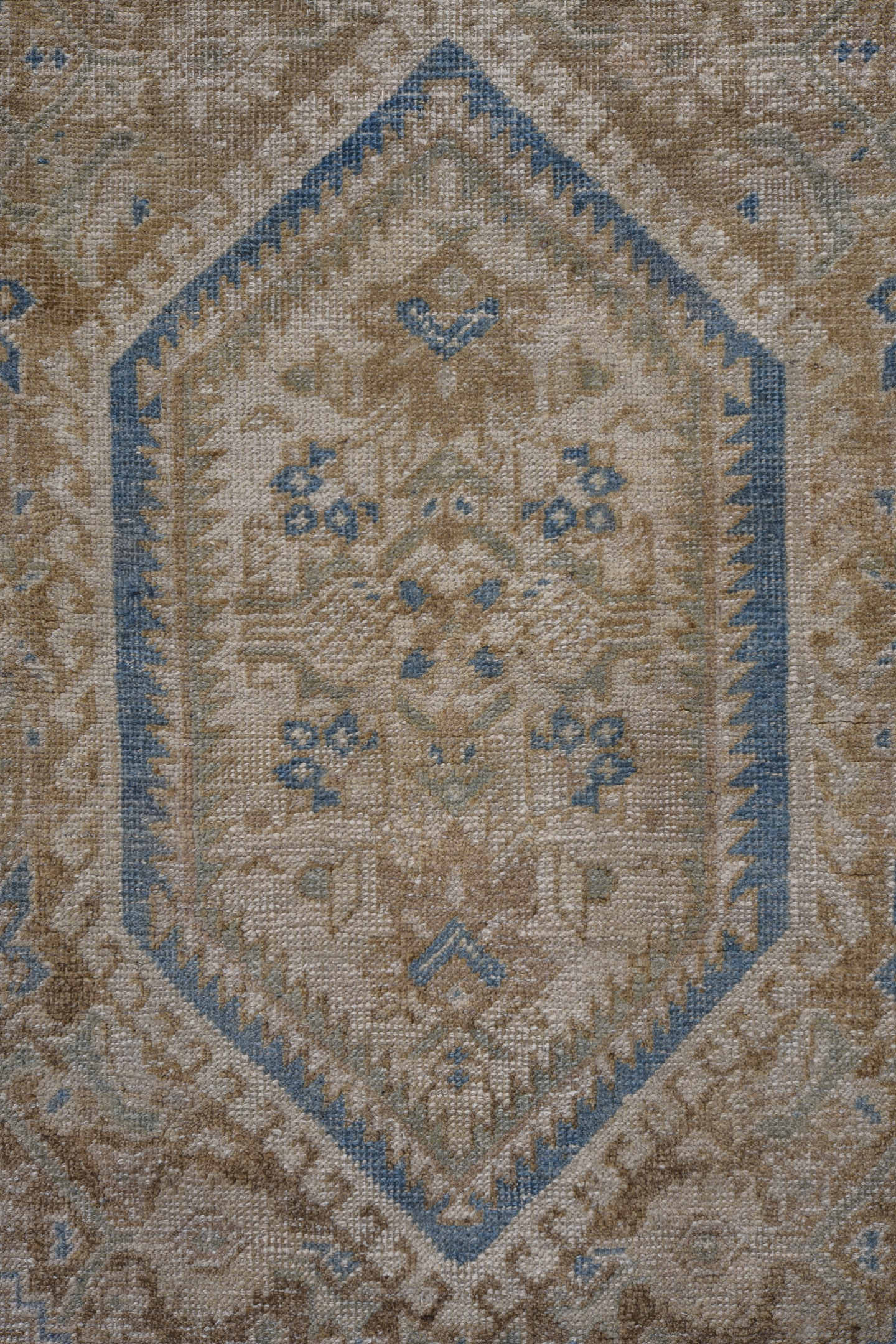 3' x 5' one-of-a-kind handmade antique Bidjar small size rug. Color palette: ivory, taupe, blue, beige, camel, slate, gray