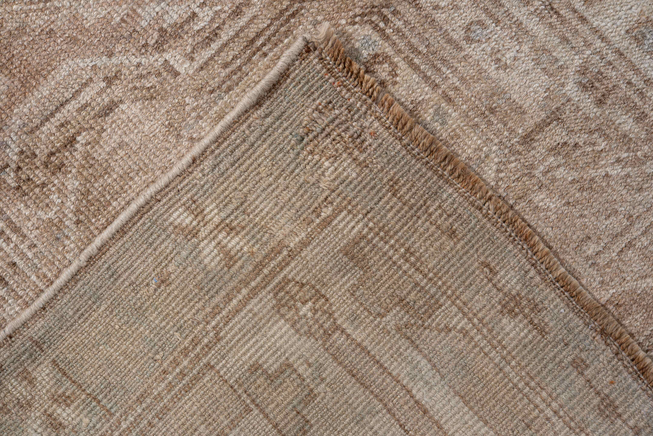 3' x 10' one-of-a-kind handmade vintage Sarab runner rug. Color palette: brown, gray, light gray, off-white, orange, pink