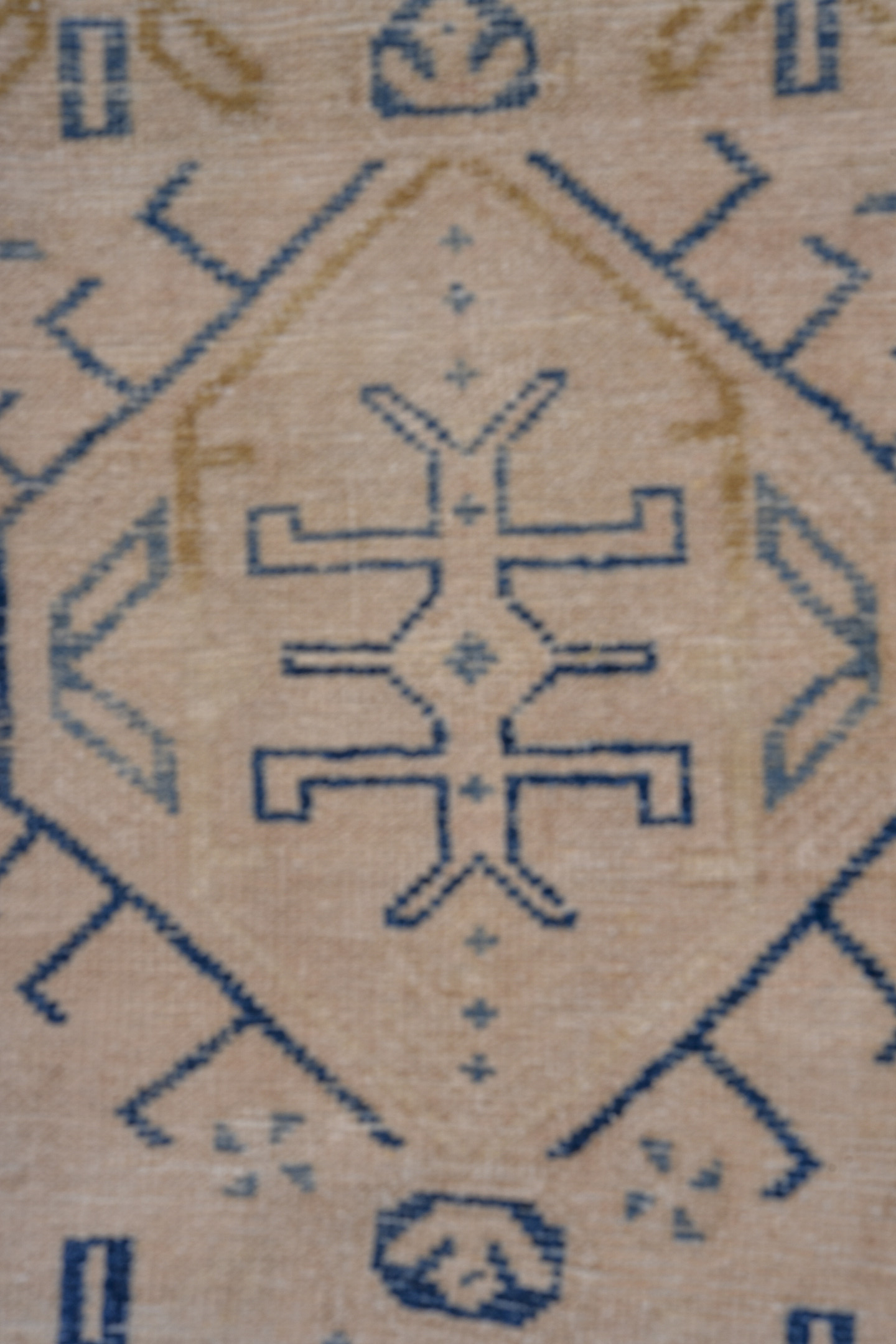 2' x 10' one-of-a-kind handmade antique Heriz runner rug. Color palette: ivory, pale blue, beige, camel, taupe, light blue