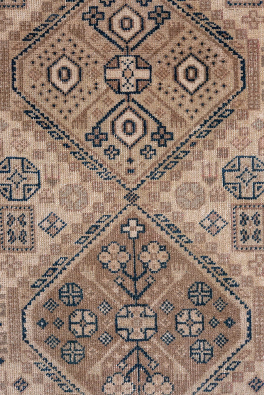 2' x 8' one-of-a-kind handmade antique Sivas runner rug. Color palette: taupe, ivory, dusty rose, slate, beige, brown, gray