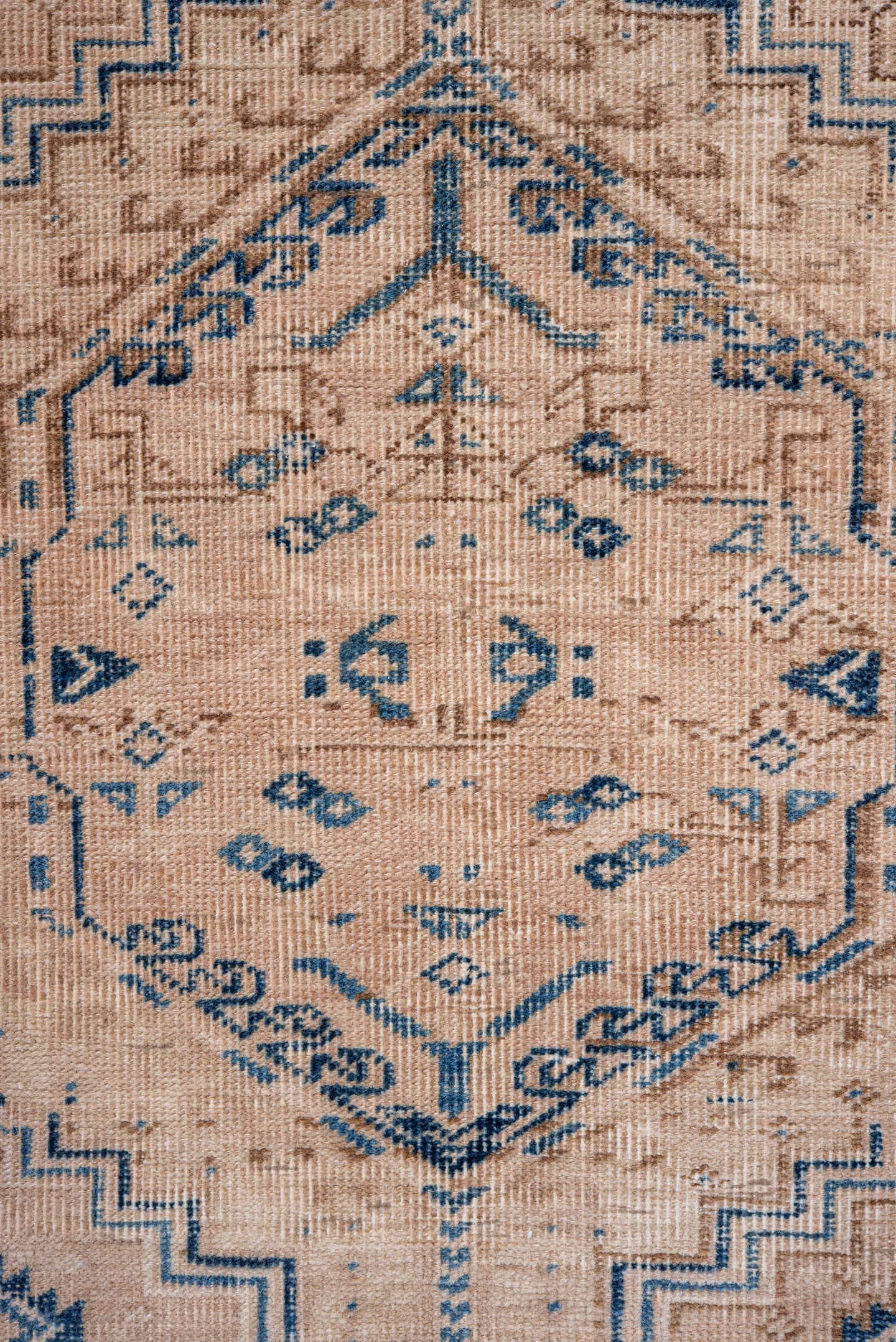 3' x 11' one-of-a-kind handmade vintage Sarab runner rug. Color palette: ivory, pale blue, beige, camel, taupe, light blue