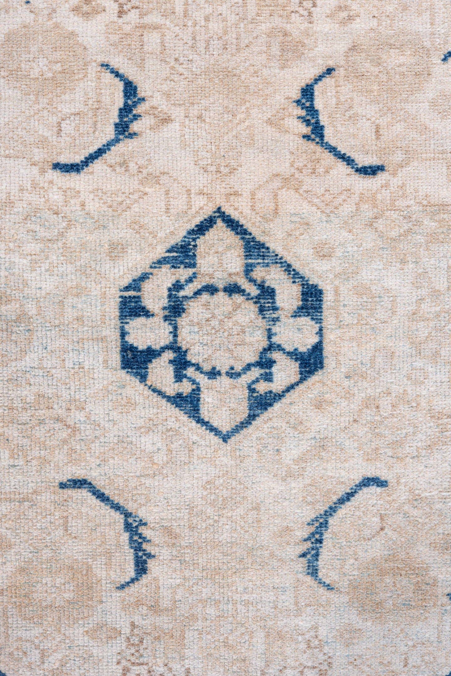 2' x 3' one-of-a-kind handmade antique Malayer small size rug. Color palette: ivory, beige, indigo, cream, taupe, purple