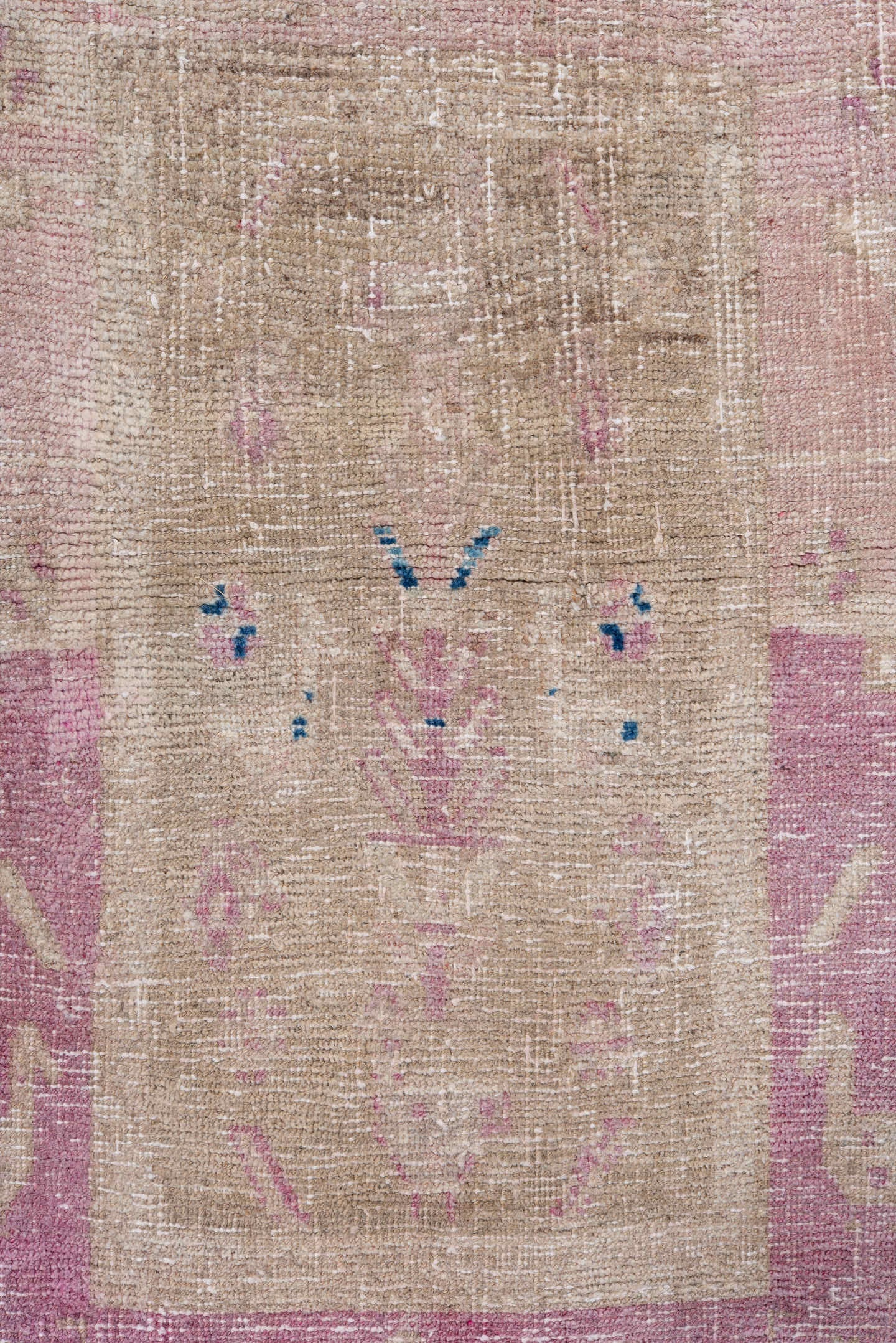 4' x 9' one-of-a-kind handmade antique Bidjar runner rug. Color palette: ivory, beige, blush, taupe, pink, pale blue, gray