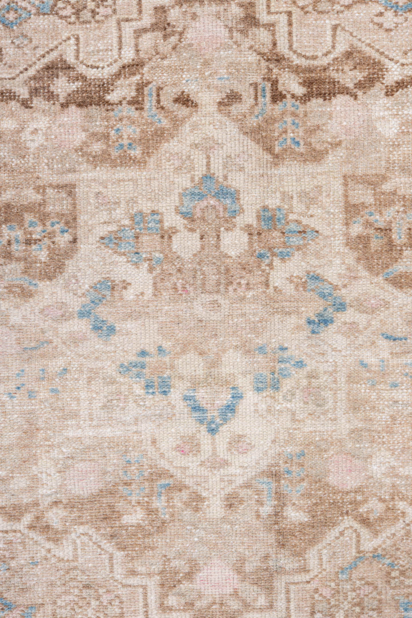 4' x 6' one-of-a-kind handmade antique Hamadan small size rug. Color palette: ivory, beige, sky blue, taupe, camel
