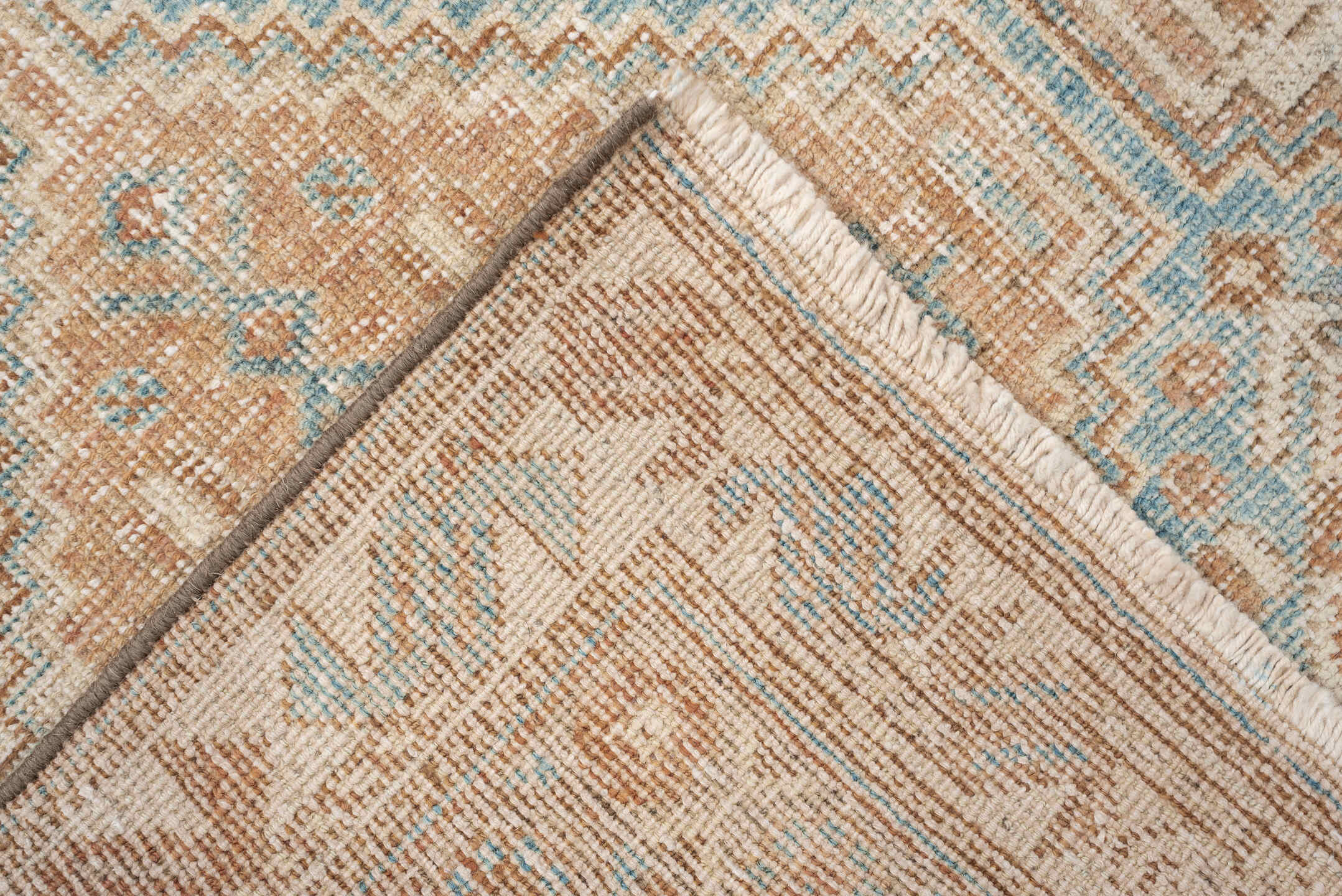 4' x 6' one-of-a-kind handmade antique Afshar rug. Color palette: peach, aqua, ivory, beige, tan, terracotta, pink, teal