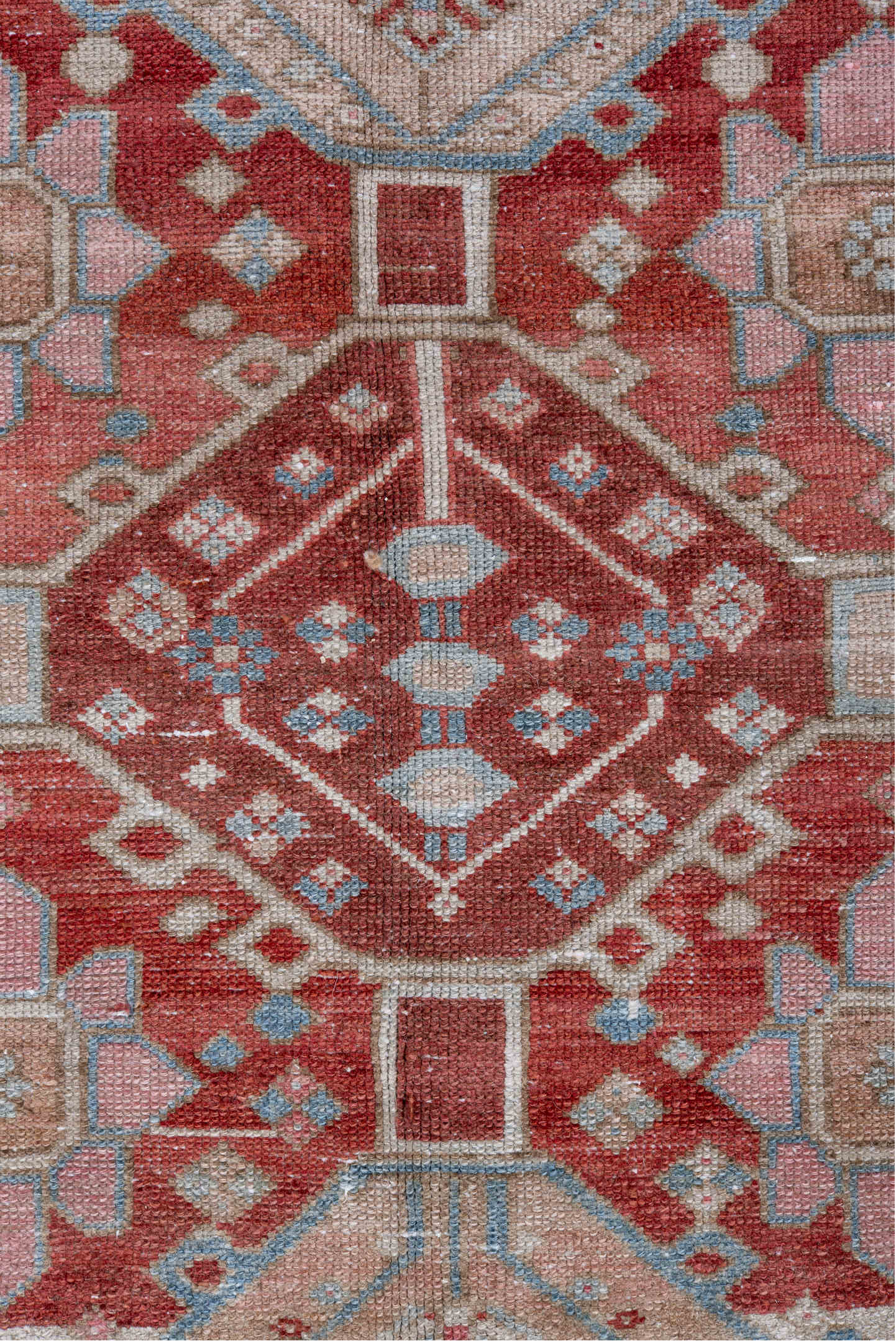 5' x 7' one-of-a-kind handmade vintage Baktiary rug. Color palette: blue, brown, dark gray, dim gray, gainsboro, gray