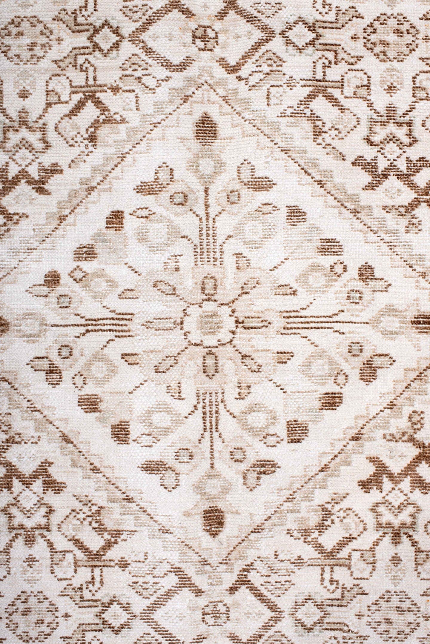 5' x 7' one-of-a-kind handmade antique Hamadan rug. Color palette: ivory, camel, taupe, sand, beige, light brown, gray