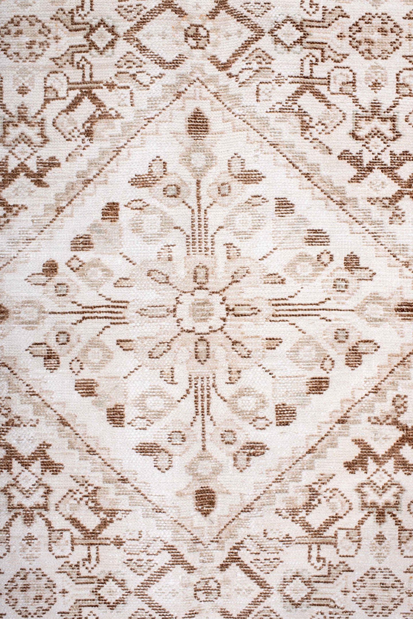 5' x 7' one-of-a-kind handmade antique Hamadan rug. Color palette: ivory, camel, taupe, sand, beige, light brown, gray