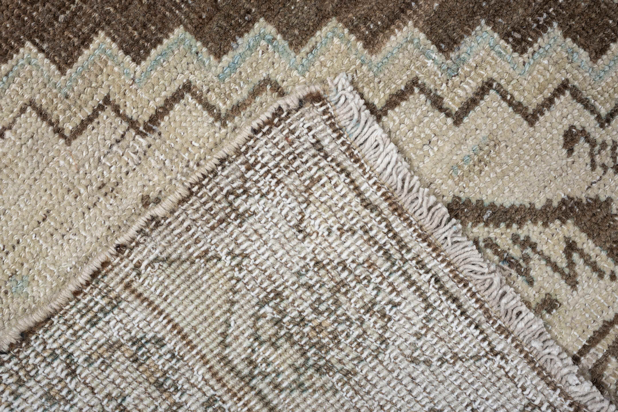 3' x 6' one-of-a-kind handmade antique NW Persian small size rug. Color palette: ivory, taupe, camel, brown, sand, pale blue