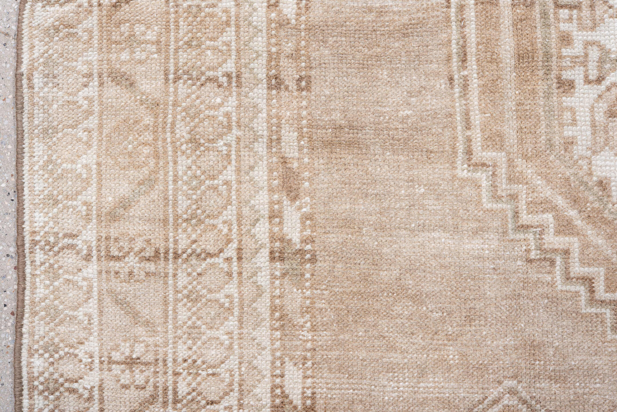 4' x 7' one-of-a-kind handmade vintage Hamadan rug. Color palette: brown, dark gray, gray, light gray, linen, off-white