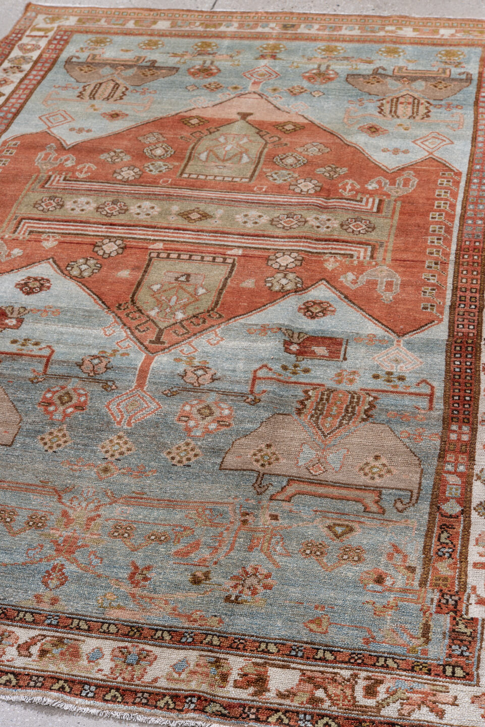 4' x 7' one-of-a-kind handmade vintage Malayer rug. Color palette: black, brown, charcoal, dark gray, dim gray, gray