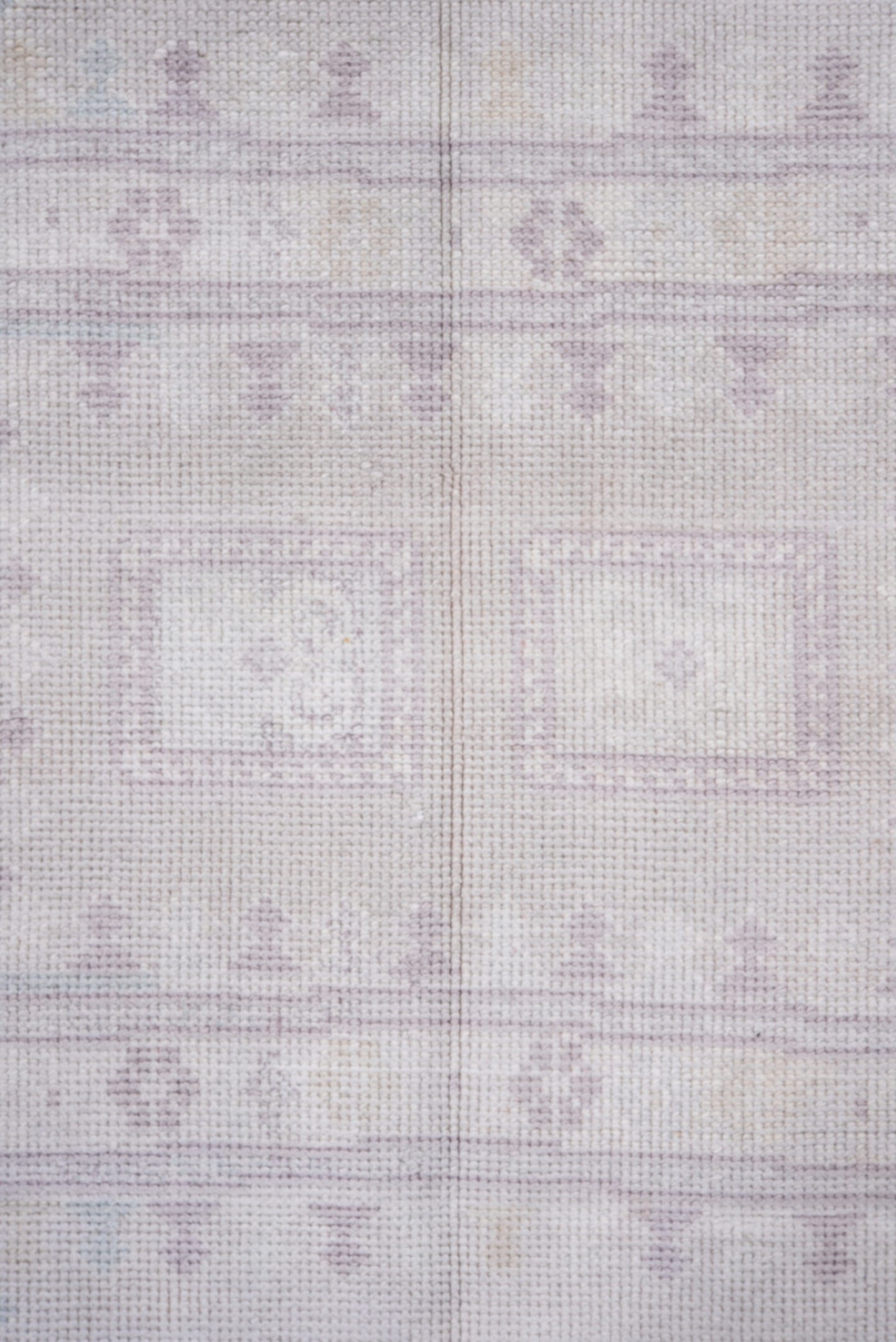 3' x 6' one-of-a-kind handmade vintage European small size rug. Color palette: ivory, blush, pale taupe, cream, dusty rose