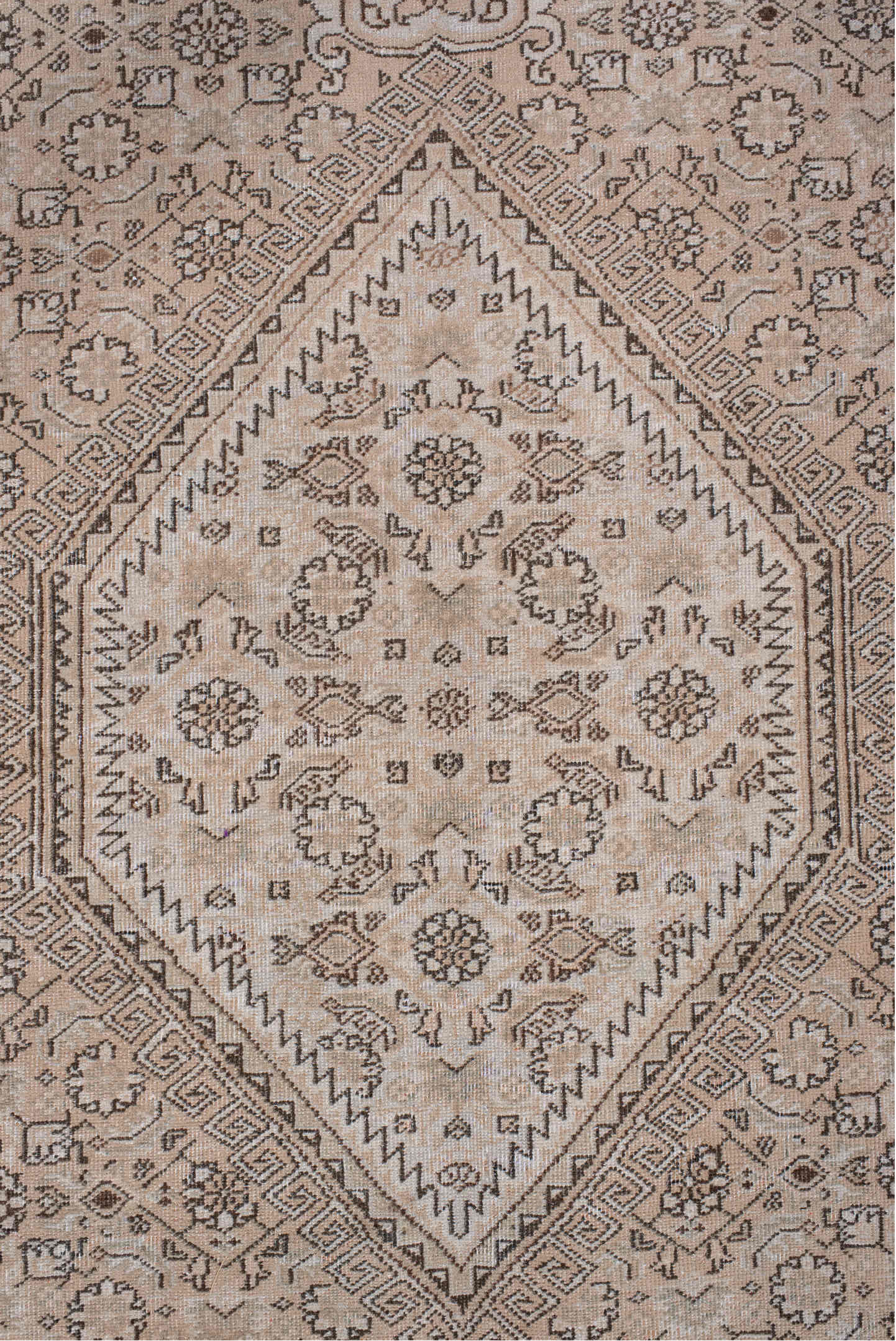 8' x 12' one-of-a-kind handmade antique Tabriz large size rug. Color palette: ivory, taupe, brown, beige, charcoal, gray