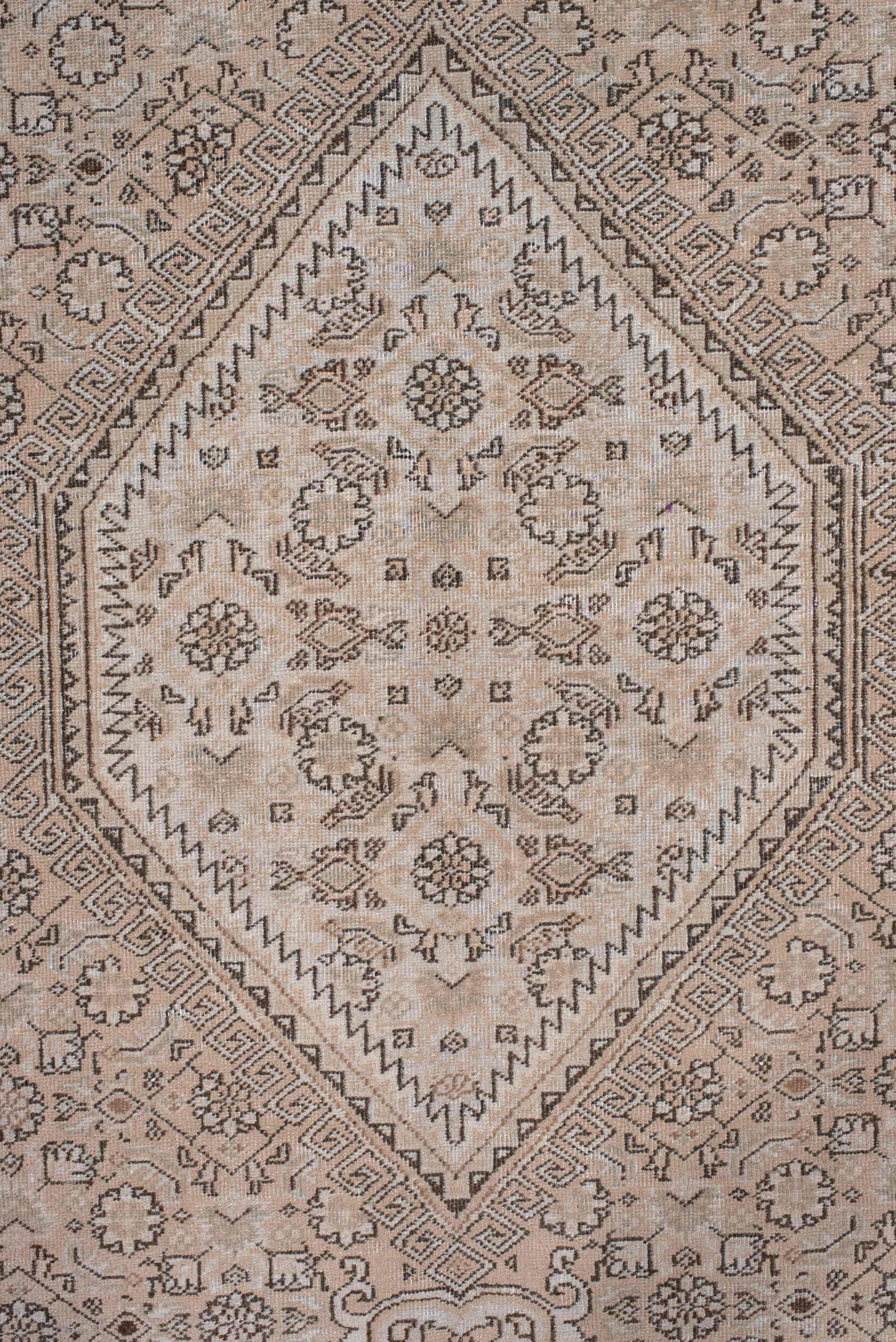 8' x 12' one-of-a-kind handmade antique Tabriz large size rug. Color palette: ivory, taupe, brown, beige, charcoal, gray