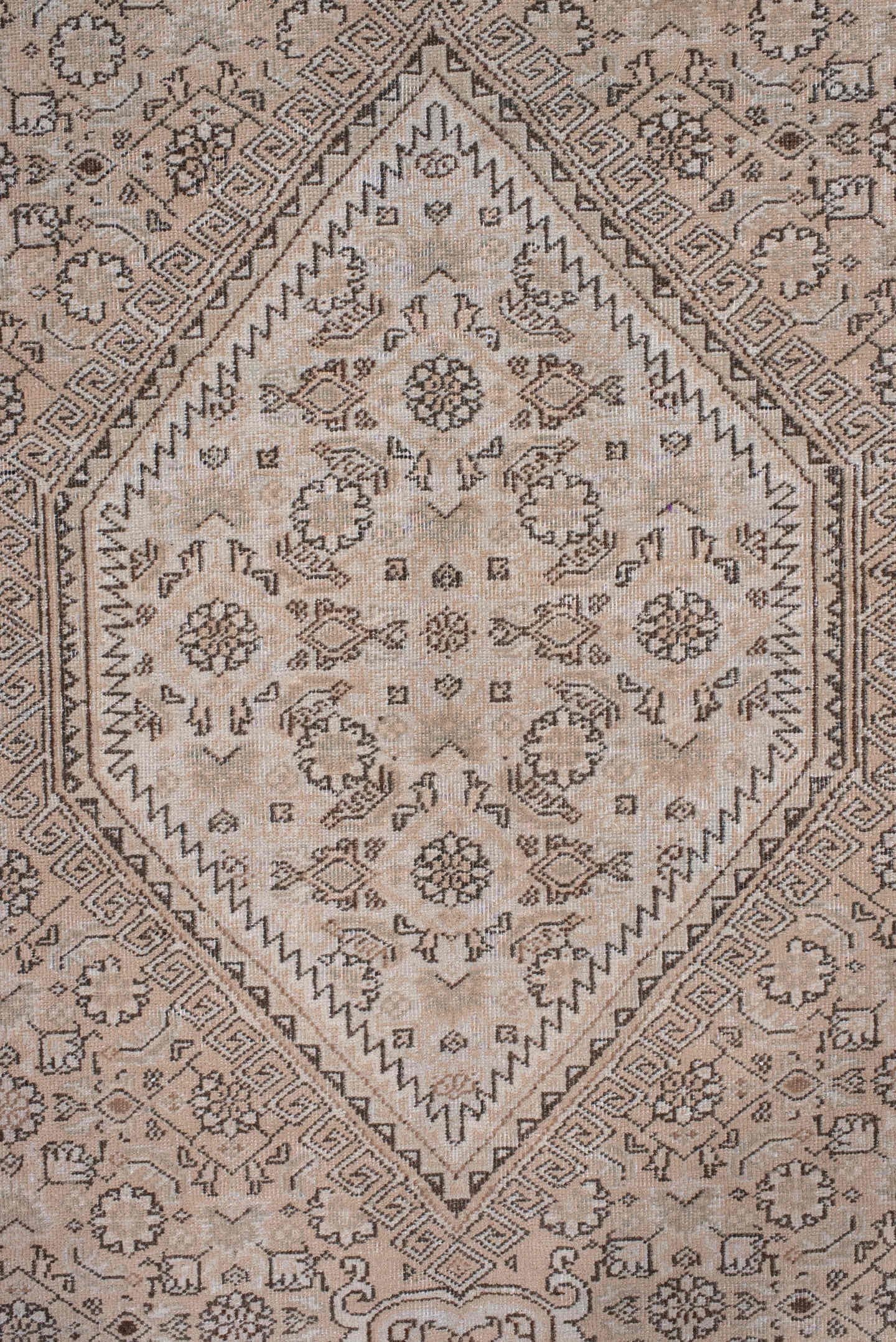 8' x 12' one-of-a-kind handmade antique Tabriz large size rug. Color palette: ivory, taupe, brown, beige, charcoal, gray
