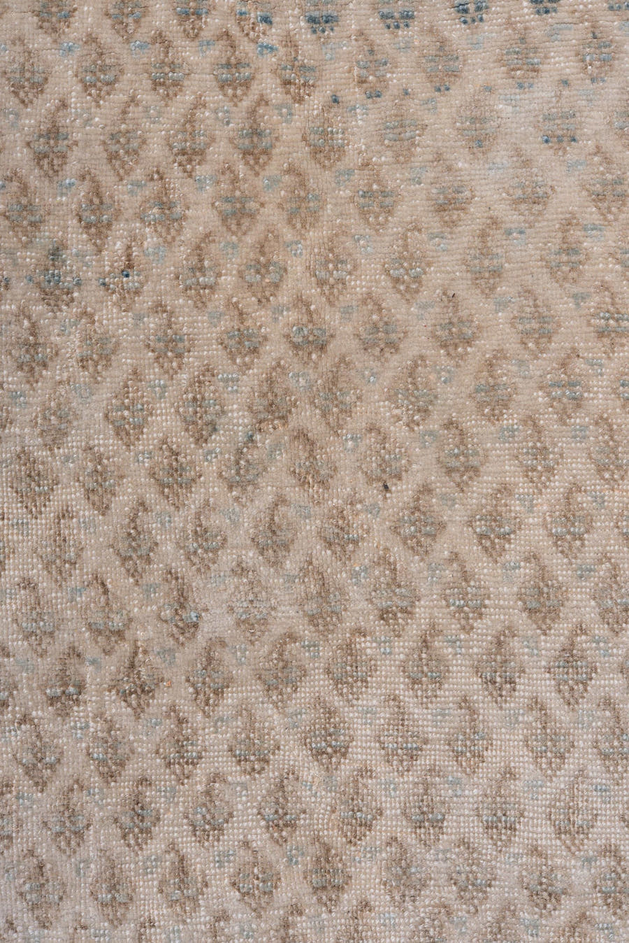 6' x 9' one-of-a-kind handmade antique Saraband medium size rug. Color palette: ivory, beige, taupe, pale blue, cream, gray