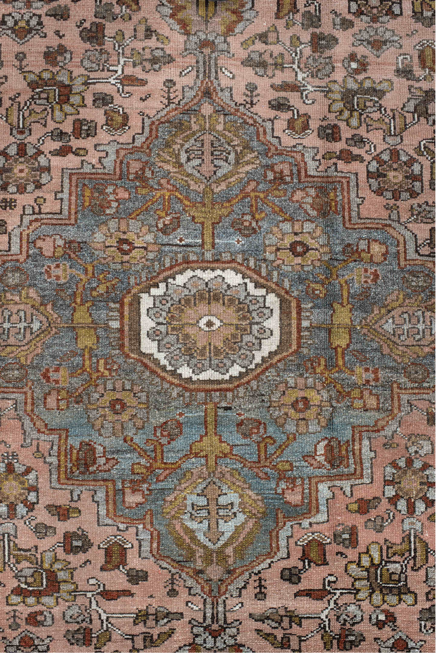 4' x 7' one-of-a-kind handmade vintage Malayer rug. Color palette: black, brown, charcoal, dark gray, gray, light gray