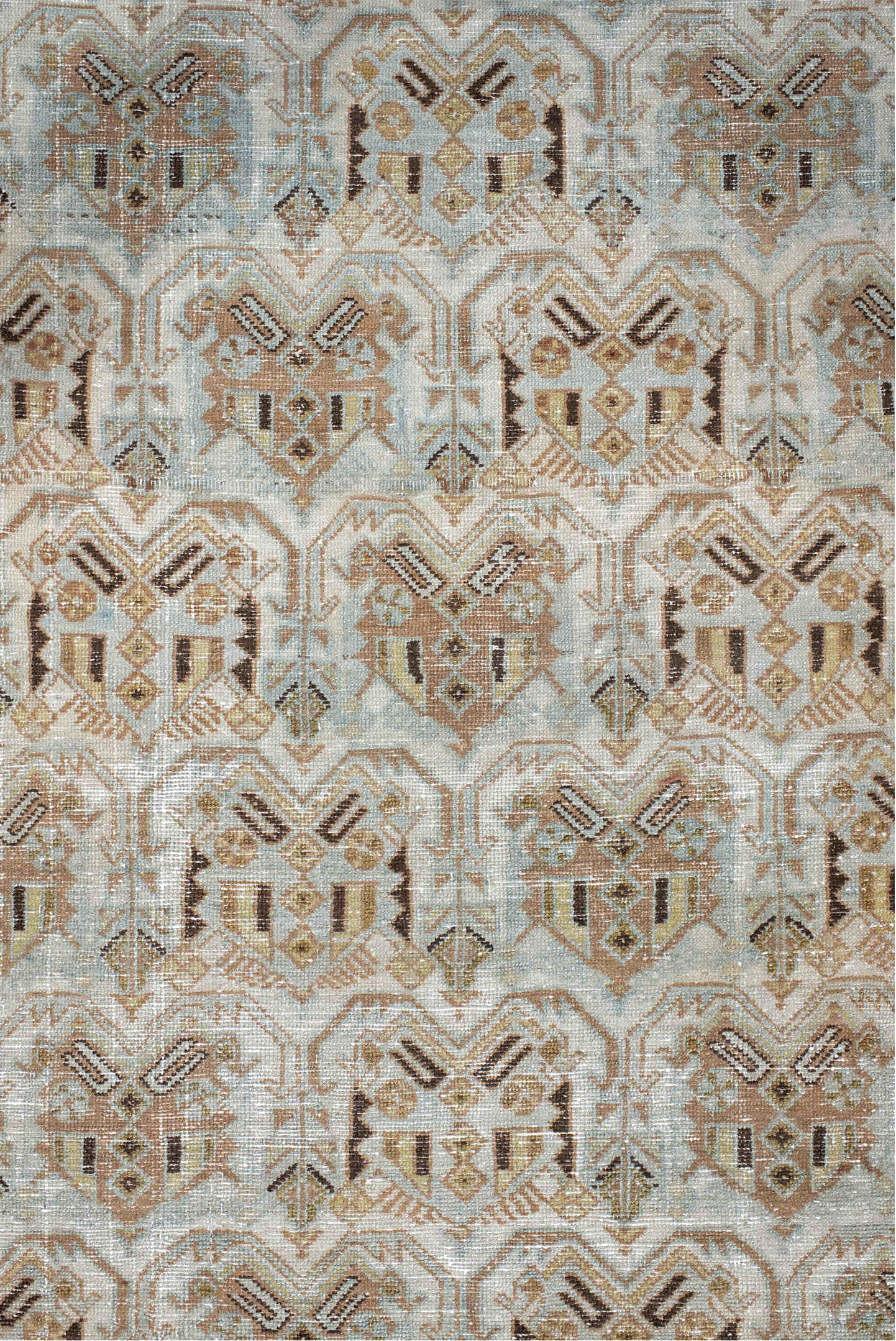 4' x 6' one-of-a-kind handmade vintage Afshar small size rug. Color palette: brown, dark gray, gainsboro, gray, light gray